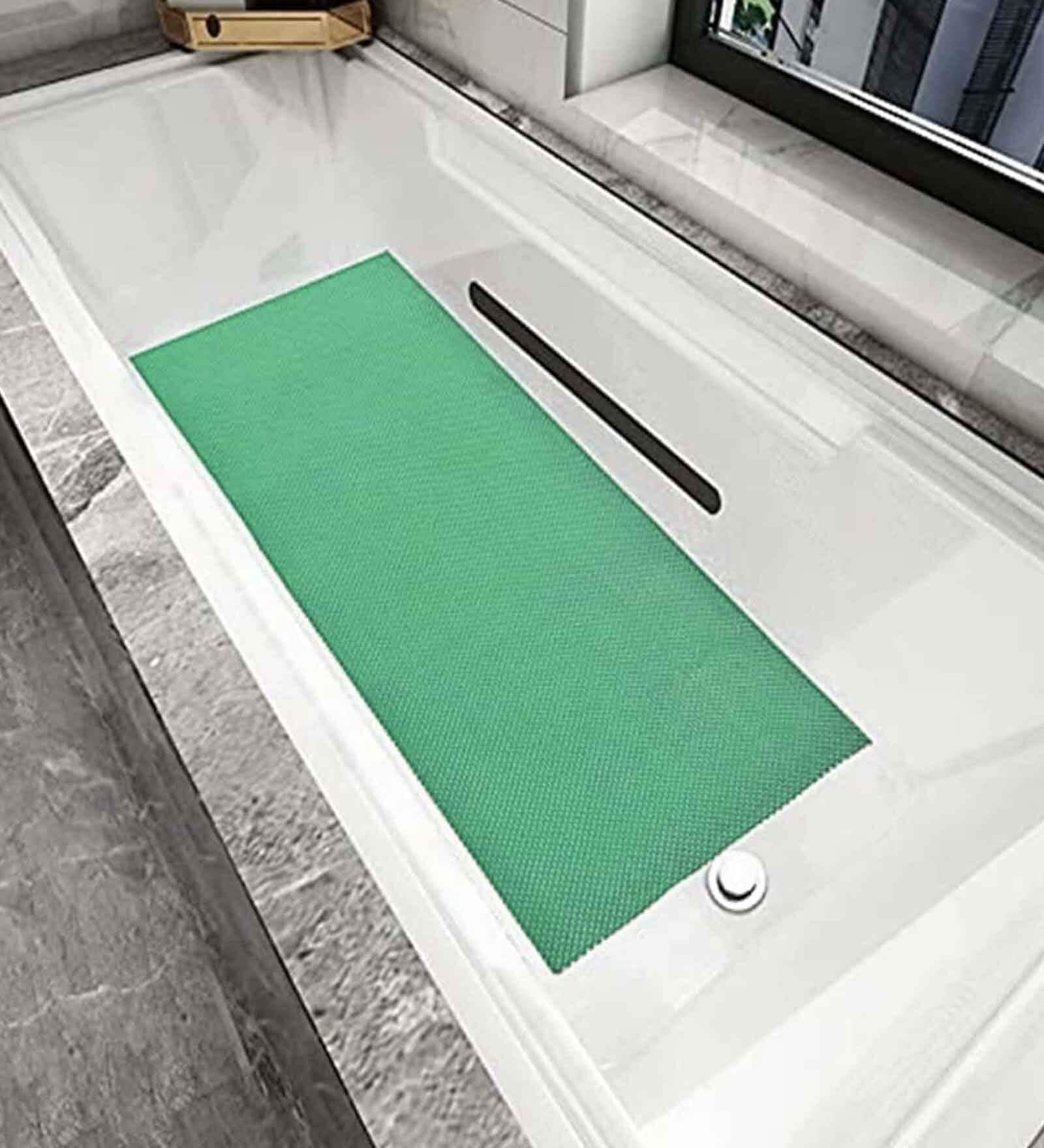 Green Solid PVC 2 ft x 8 ft Antiskid Bath Tub Cum Floor Runner