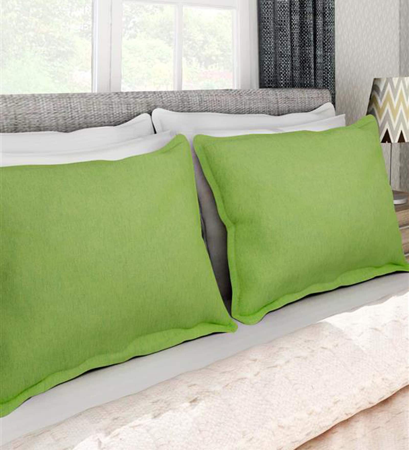 Green 100% Cotton 17 x 27 Inch Pillow Cover