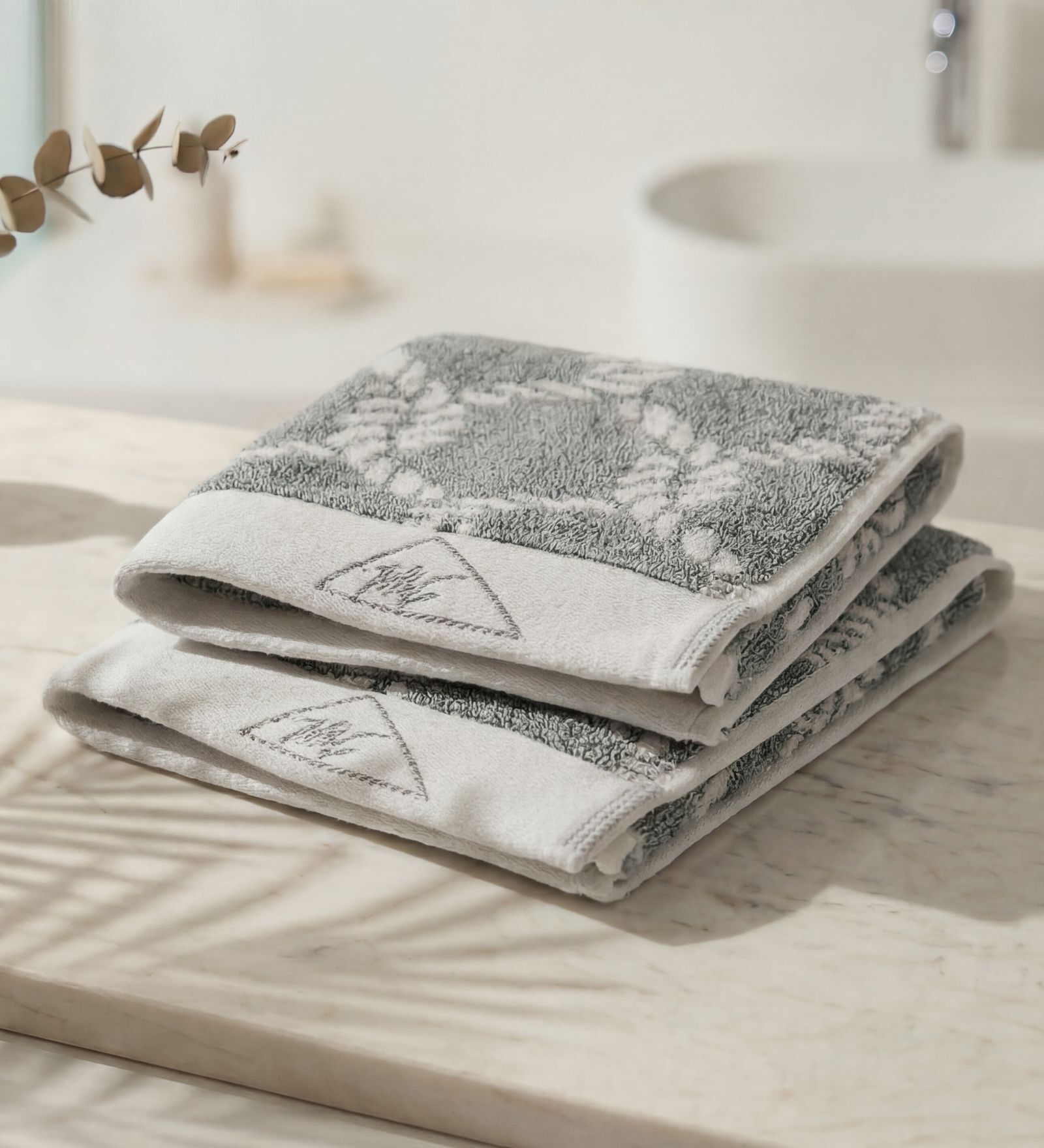 Green 100% Cotton 500 Gsm Hand Towel 2 Pc