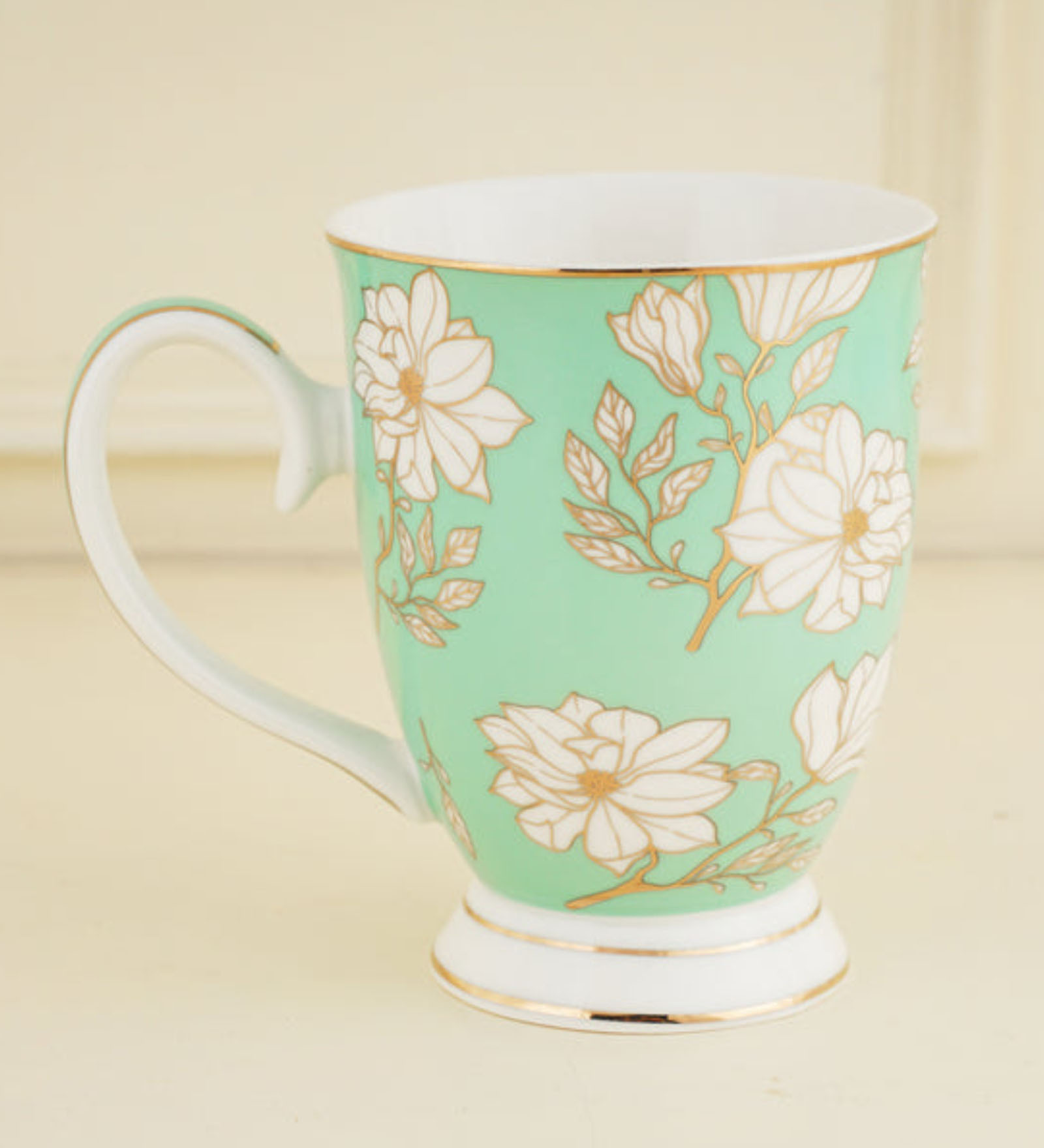 Dylan 250ml Green & White Bone China Coffee Mug