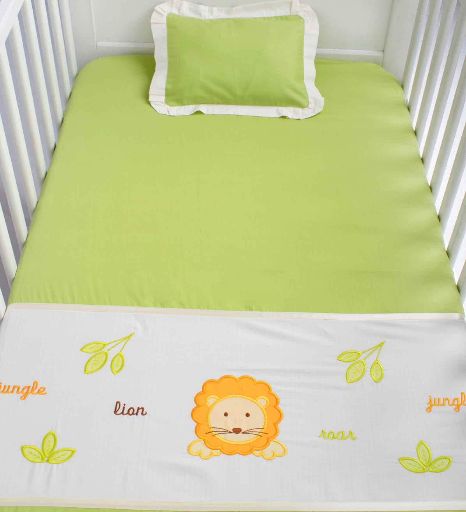 Buy Green Crib Sheets 300 TC Cotton Bedsheet at 24 OFF by Blooming