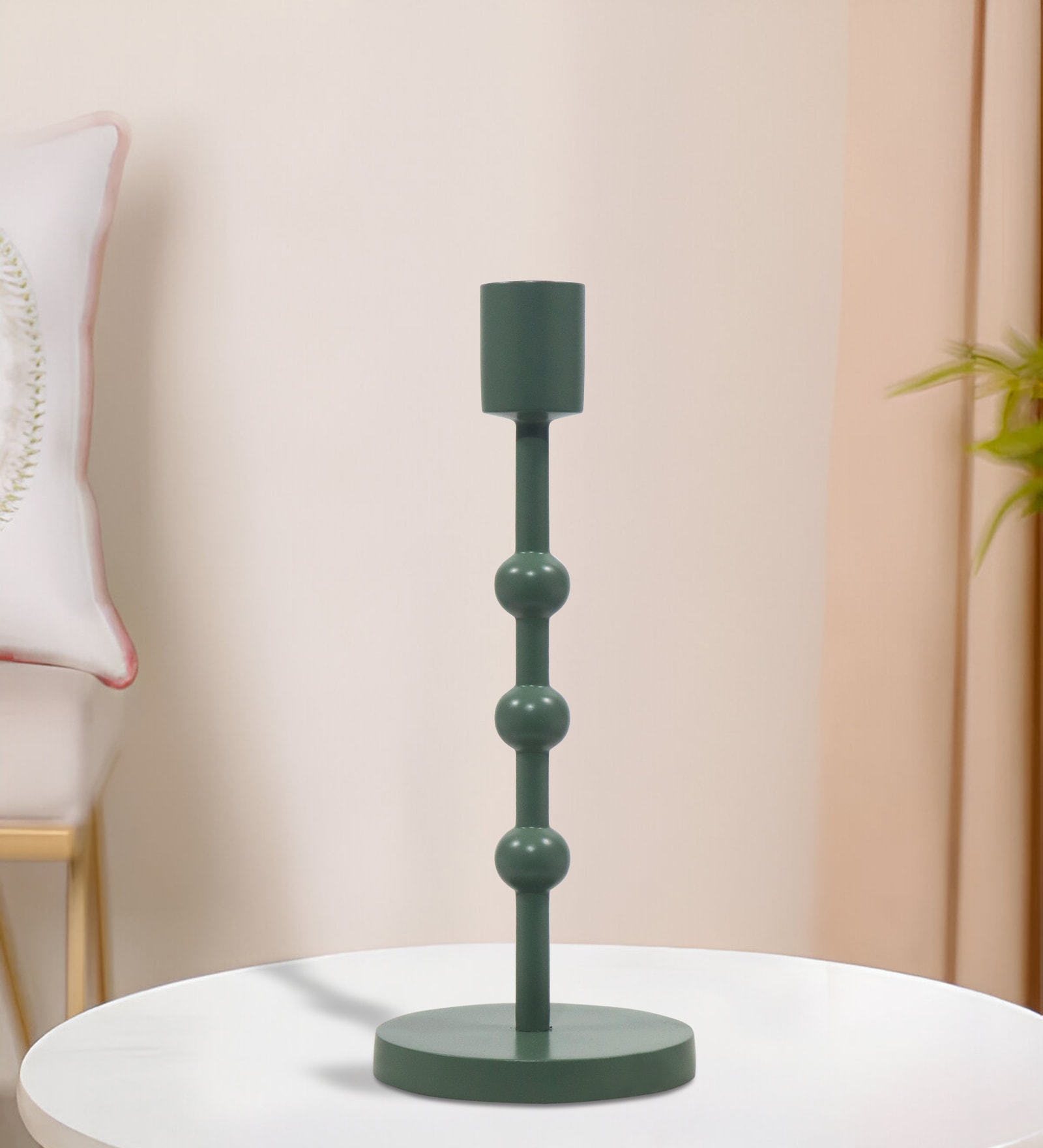 Green Aluminium Candle Holder
