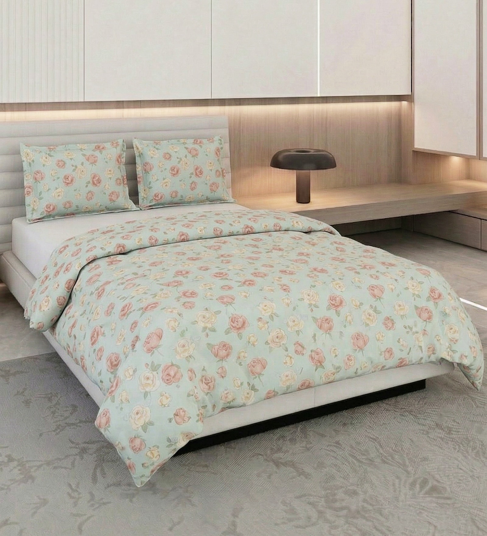 Green and Pink 100% COTTON Solid 105 GSM Double Bed Comforter
