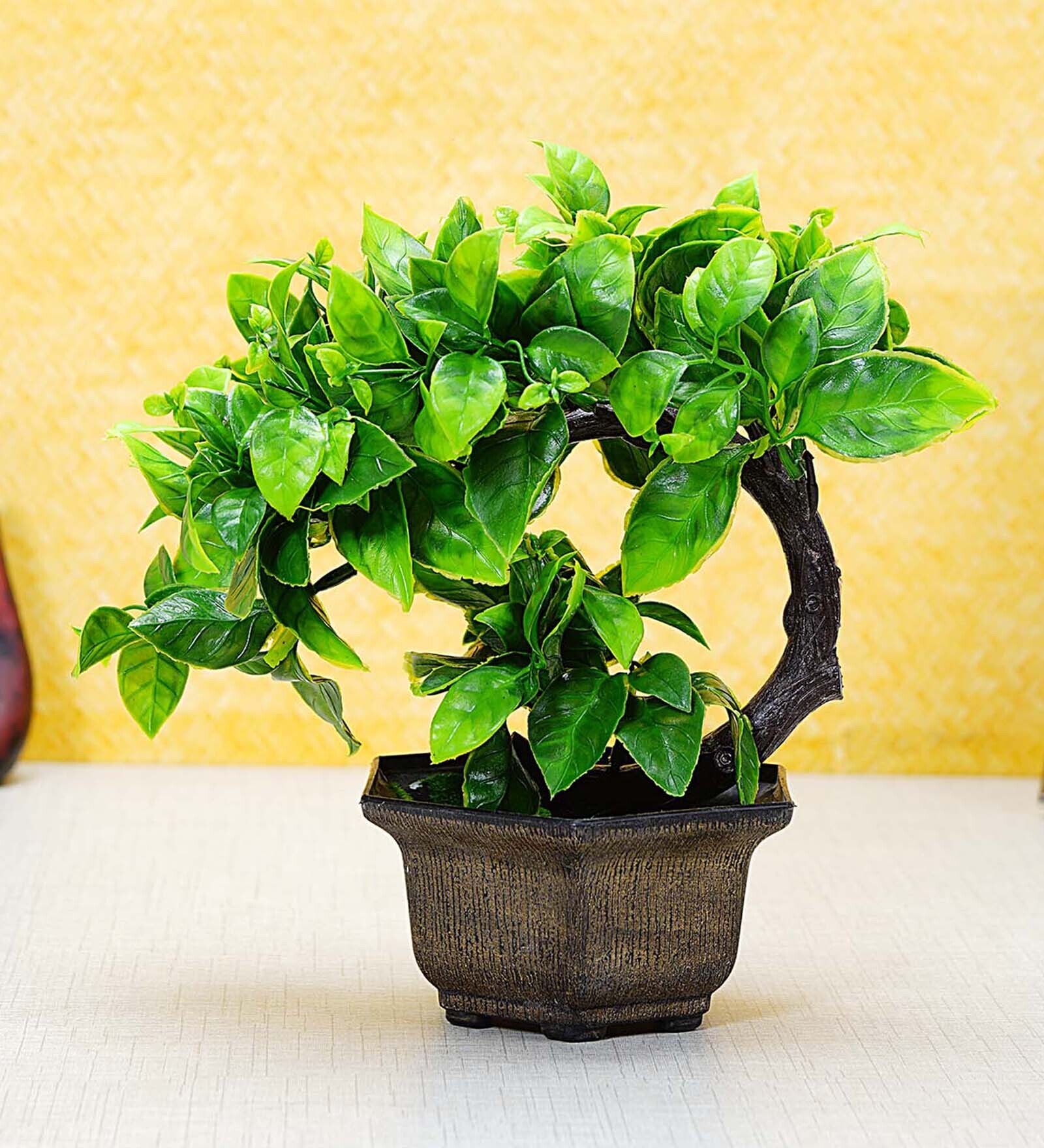 Fabric And Plastic With Pot Artificial Plants