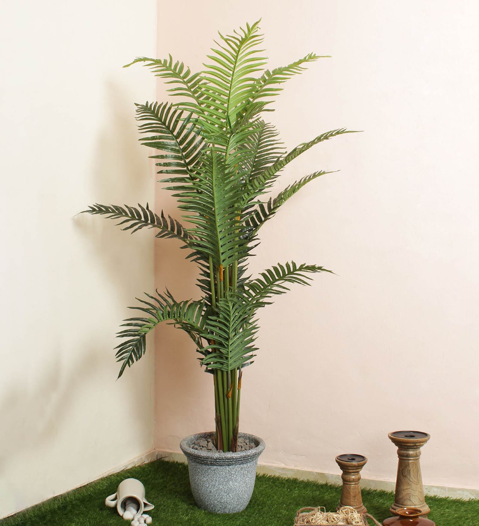 Green Artificial Areca Floor Plant without Pot