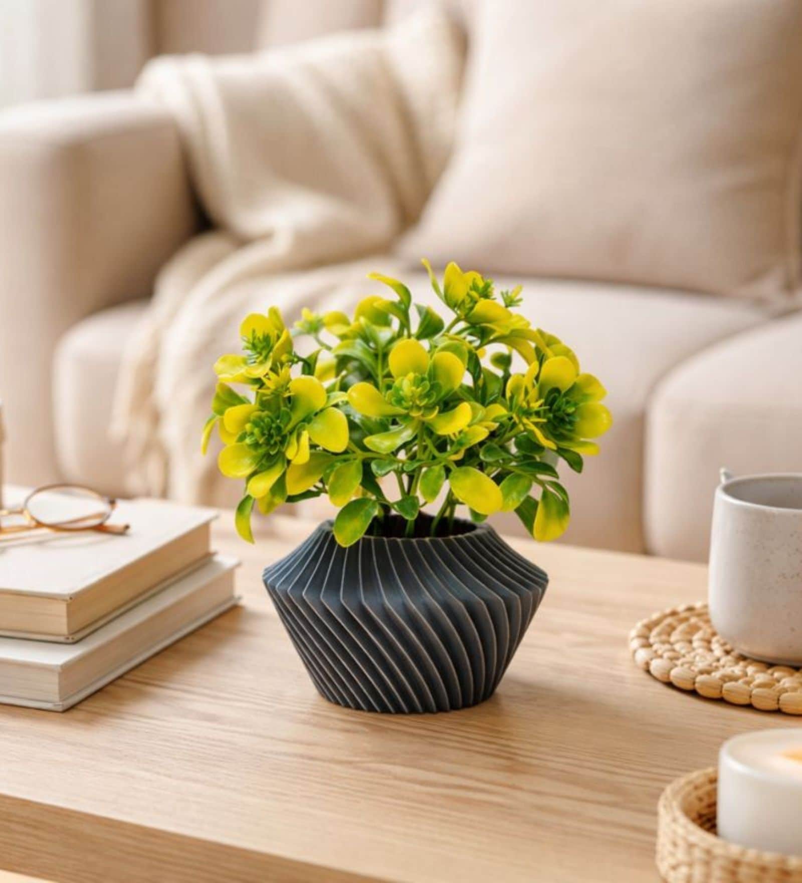 Green Artificial Plants with Pot