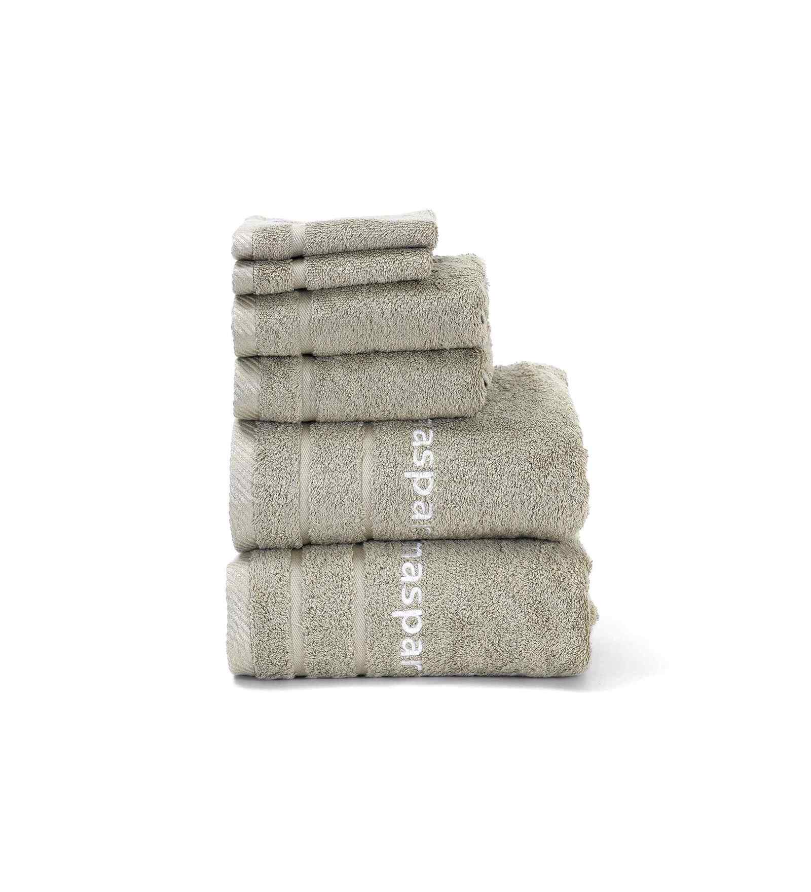 Green Bamboo Cotton Solid 650 GSM Bath Hand & Face Towel Set (6Pc)