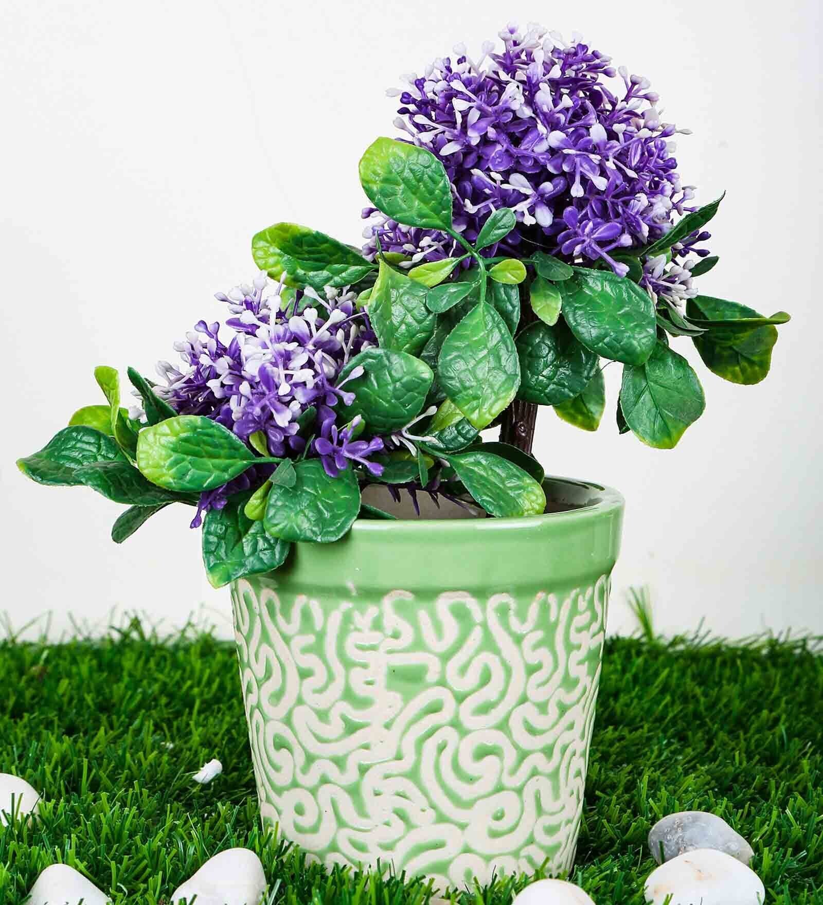 Green Ceramic Ashwani Design With Rd Print Big Planter