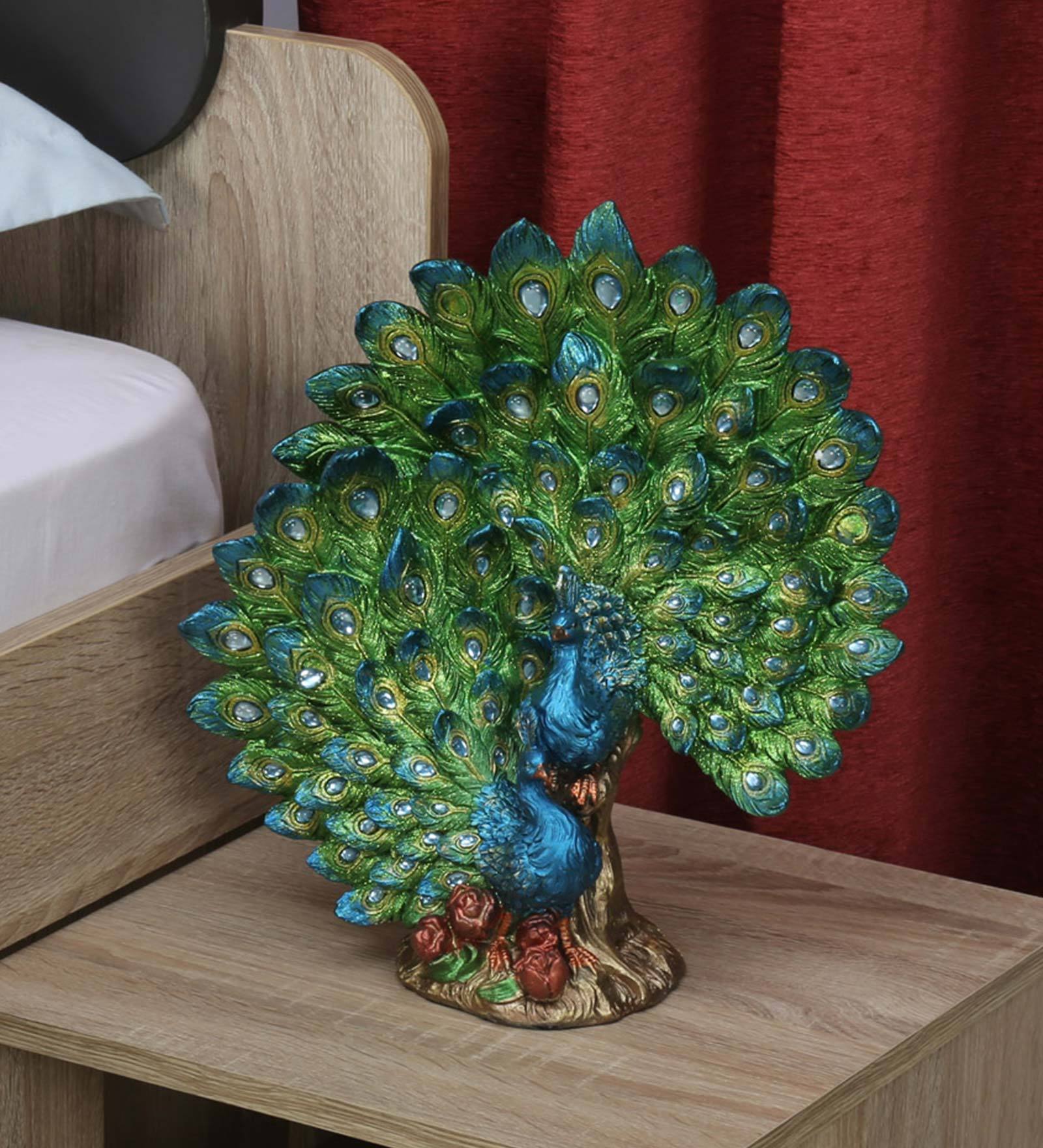 Buy Green Ceramic Peacock Figurine By Home Online Bird Figurines Bird Figurines Home