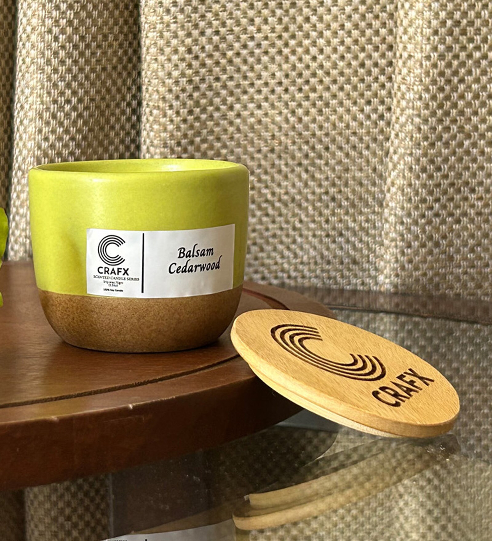 Balsam Cedarwood Green Ceramic Scented Candles