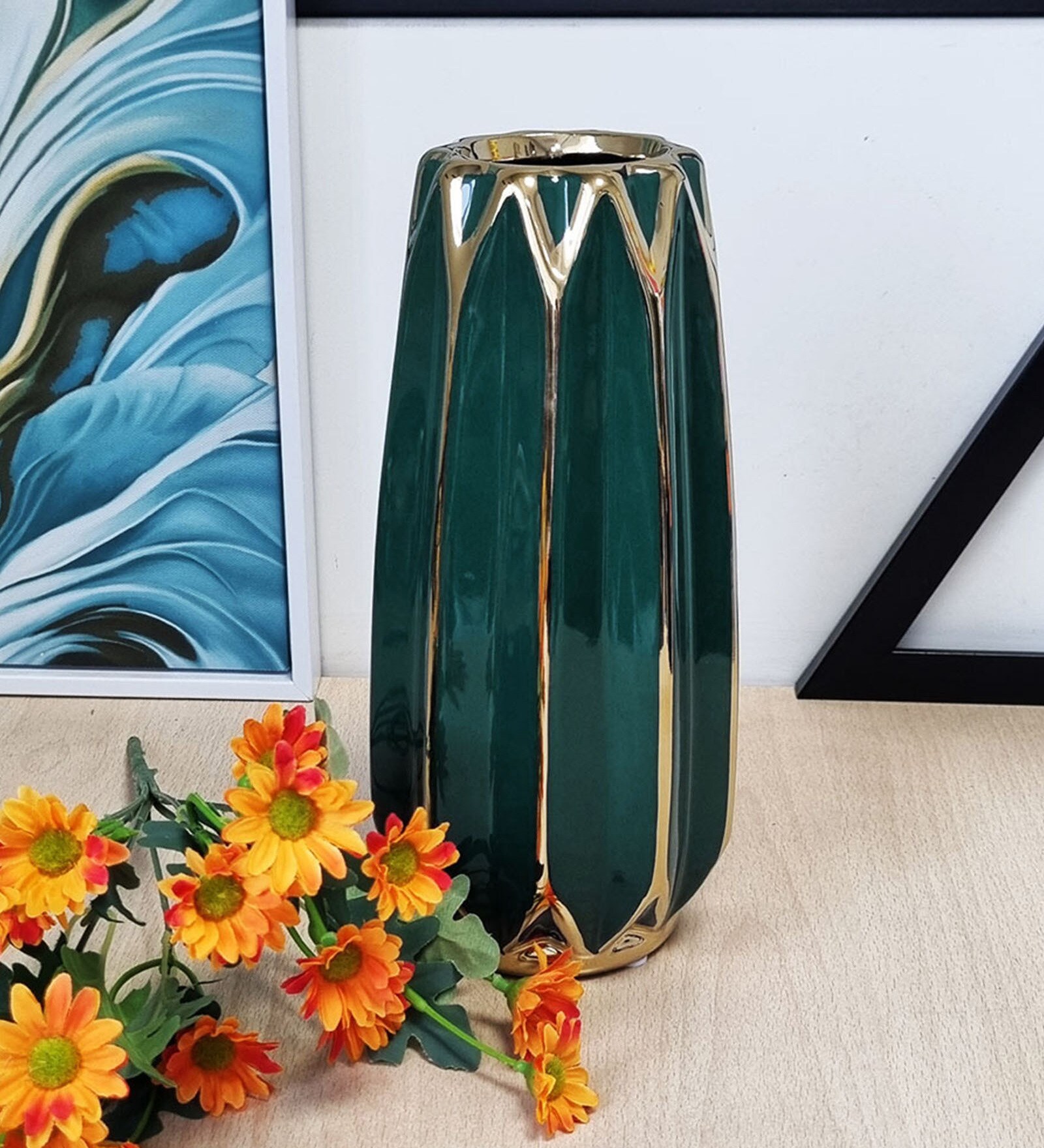 Buy green ceramic Floor Vase at 65 OFF by Art Street Pepperfry