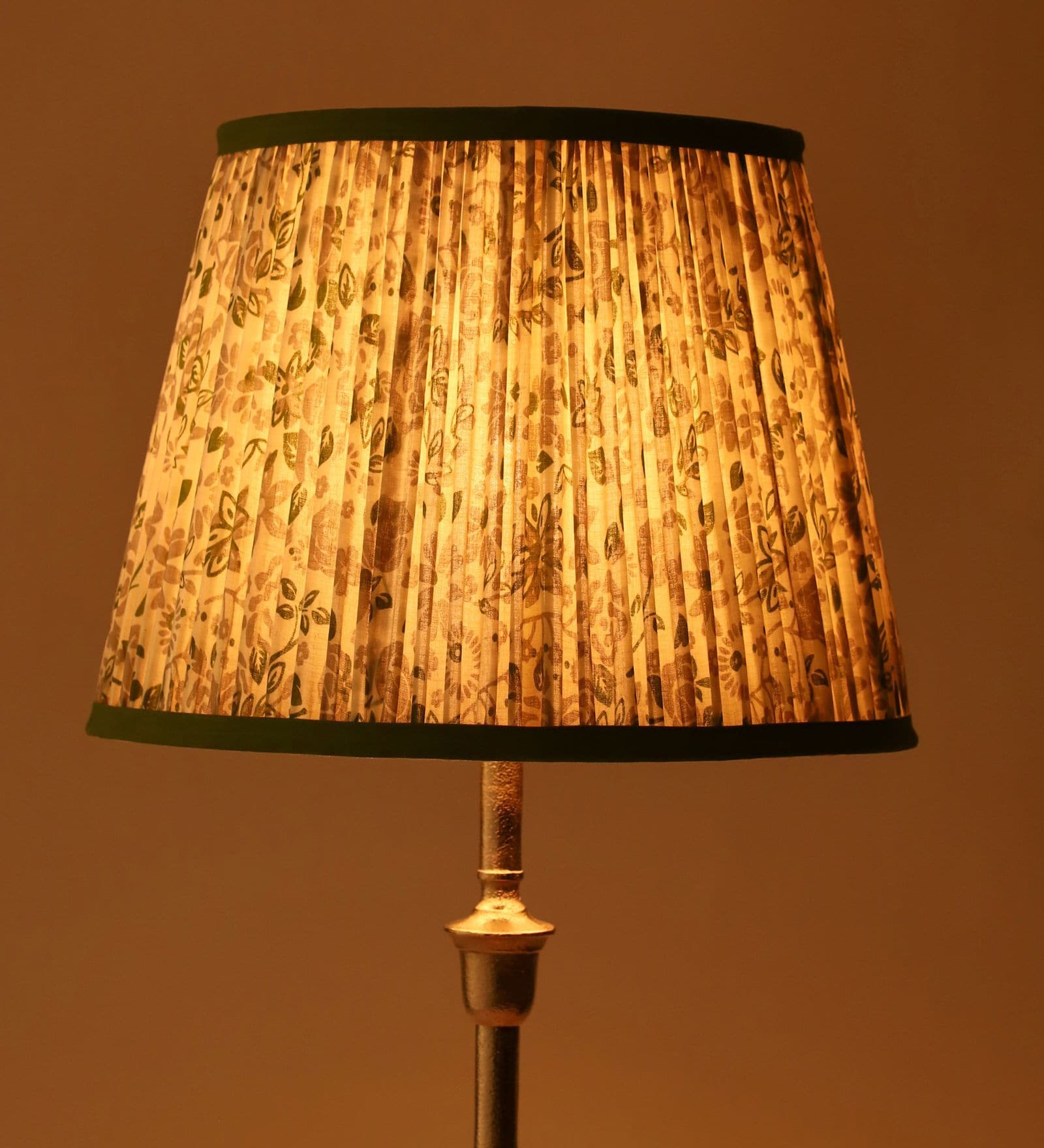Calming Floral 40cm Straight Empire Cotton  Lampshade (Green)