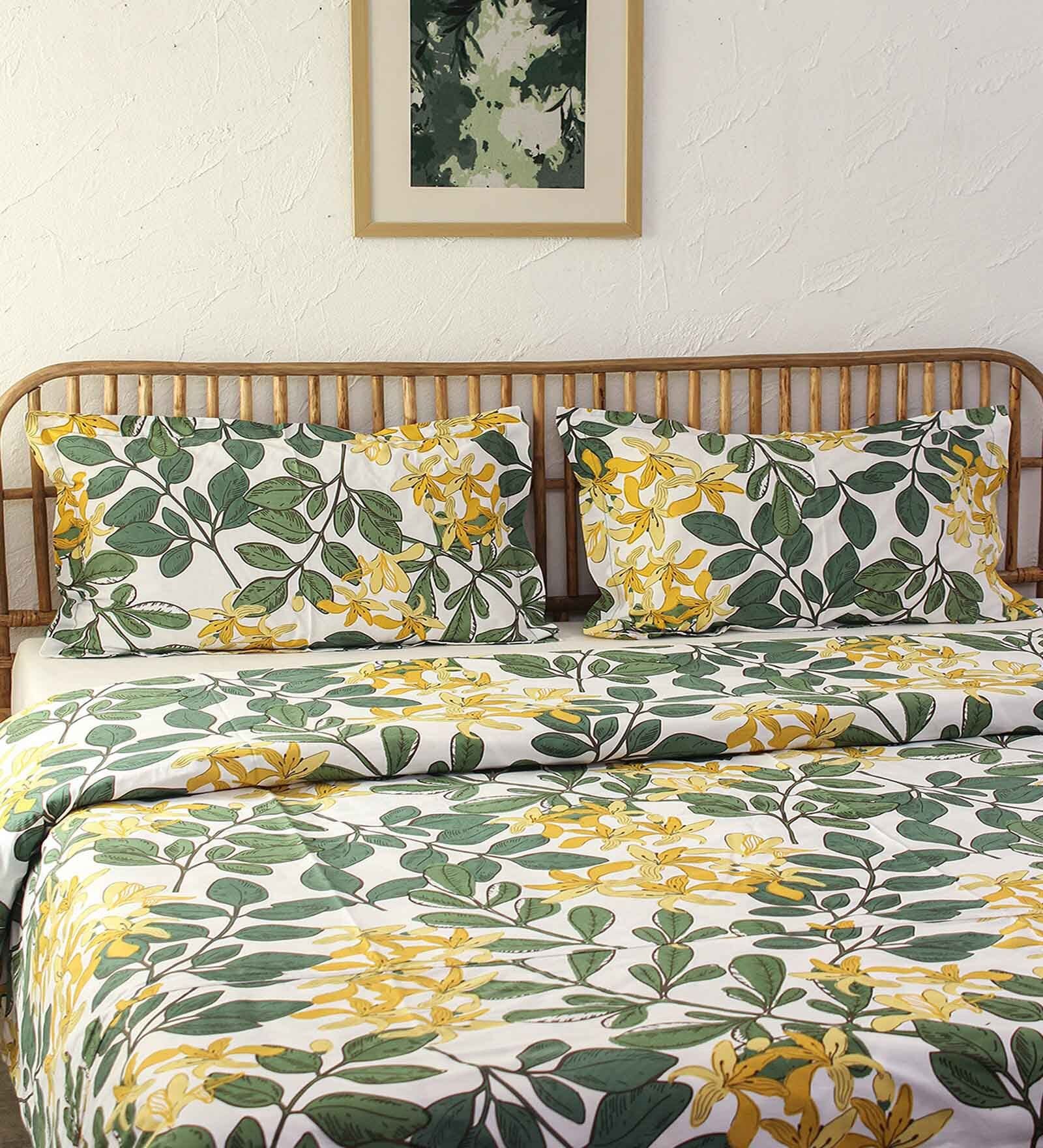 Green Cotton Floral 180 GSM Single Bed Dohar