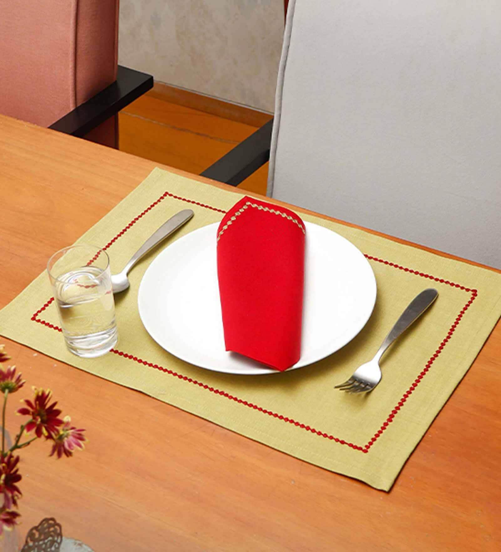 Cole (13x19) Gold Cotton (Set of 12) Placemat