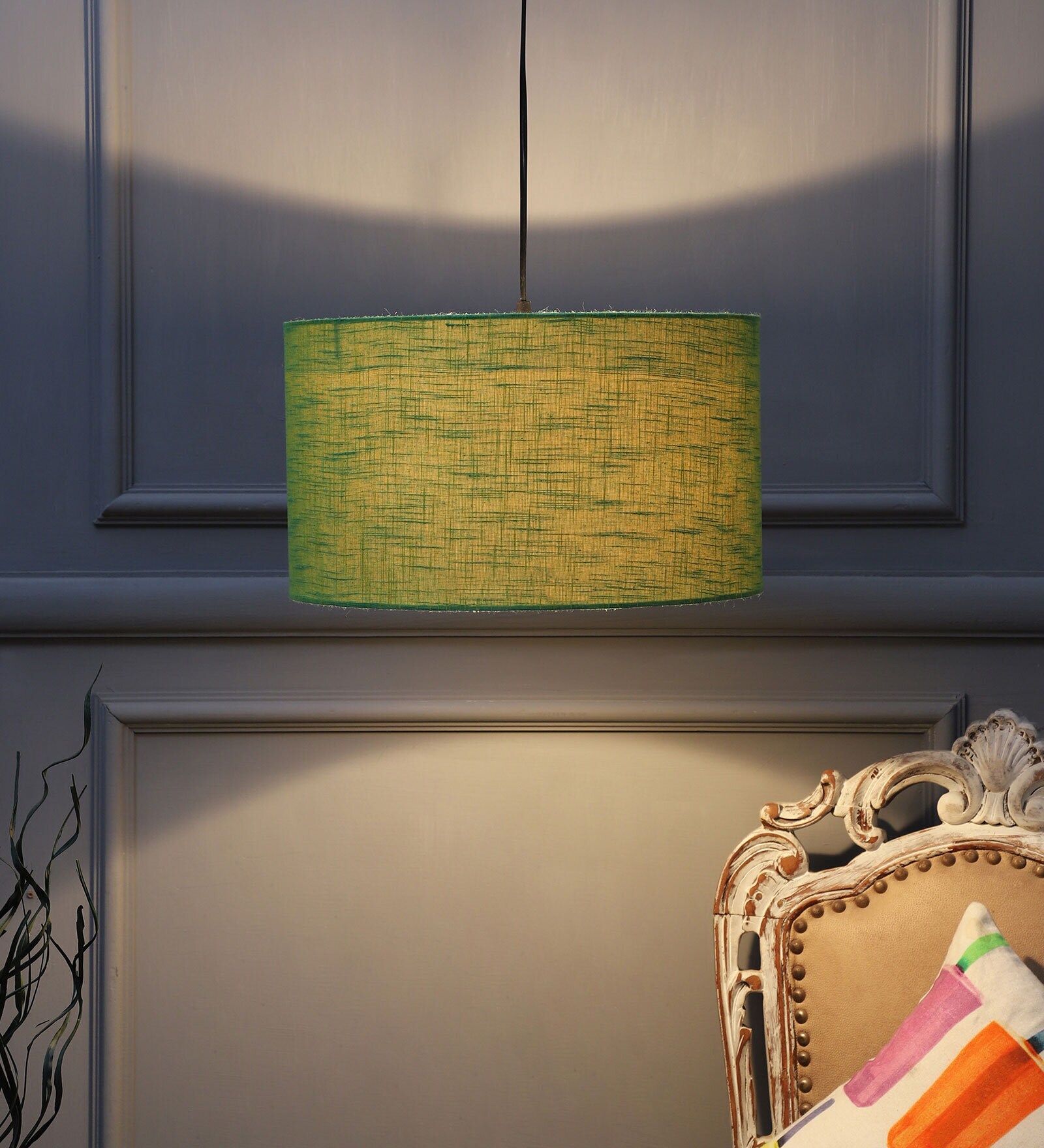 Arianna Green Cotton Hanging Light