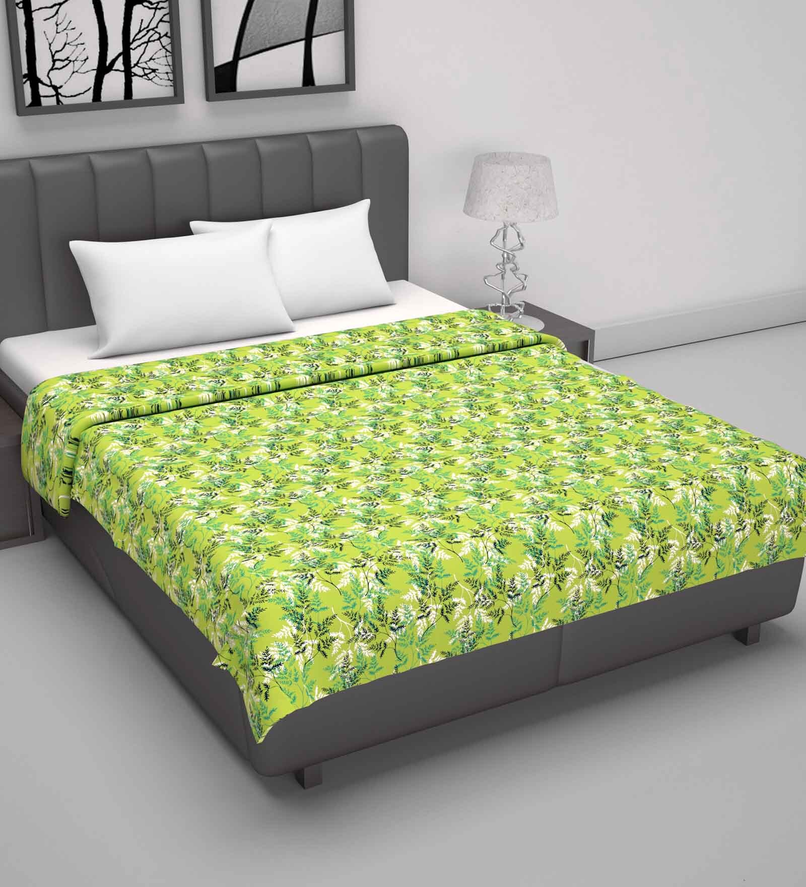 Green Cotton Floral 120 GSM Double Dohar