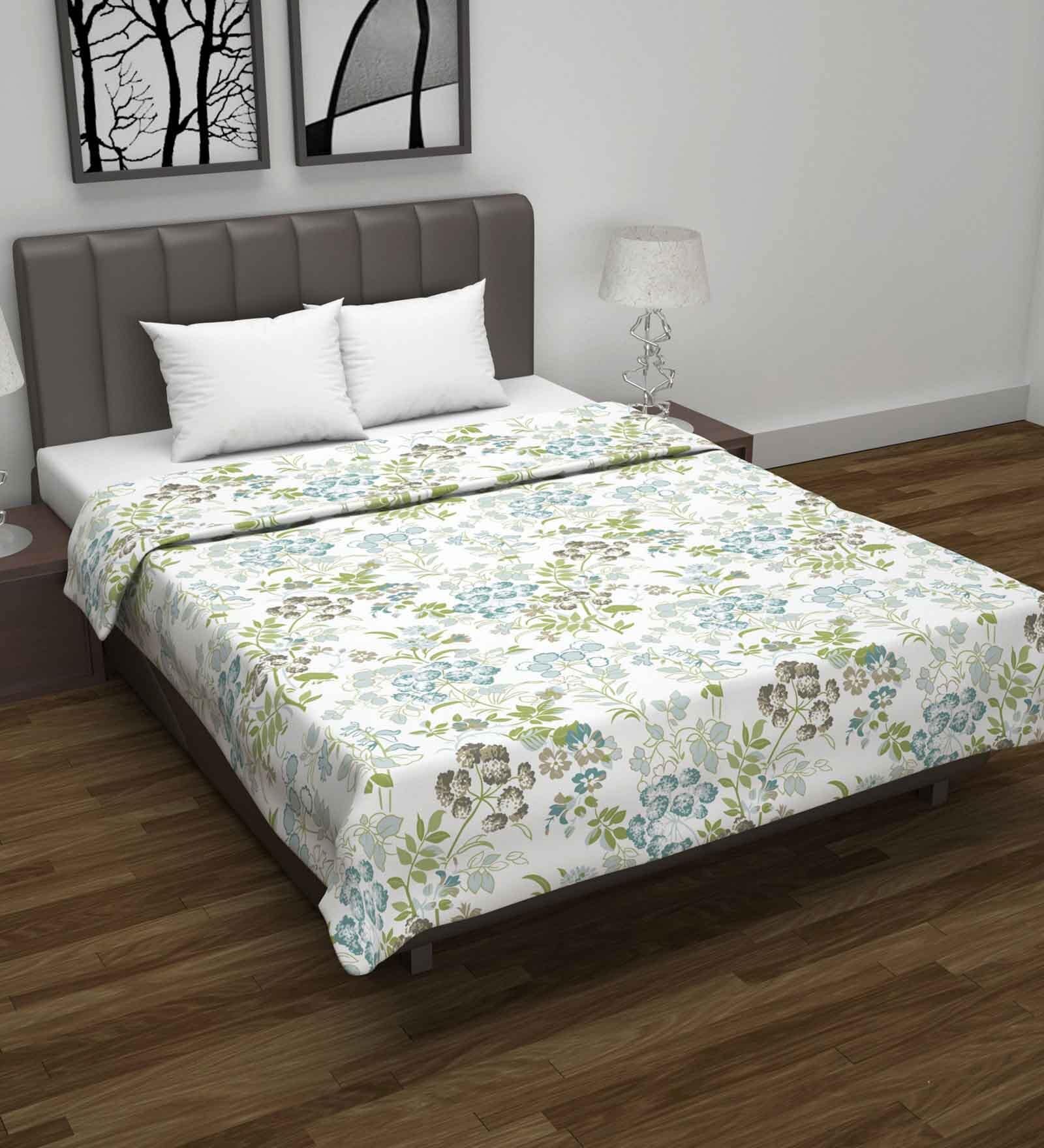 Green Cotton Floral 120 GSM Double Dohar