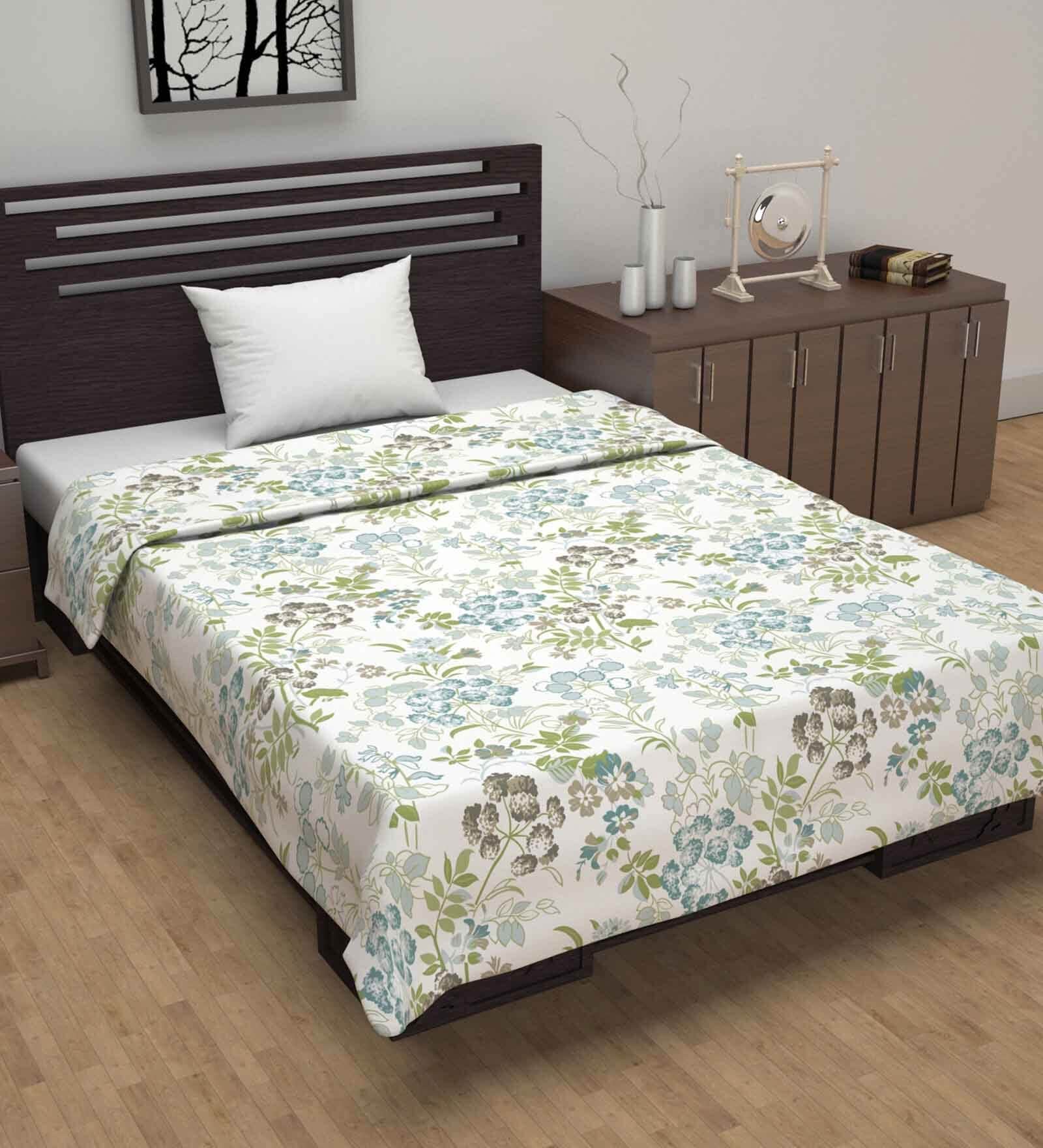 Green Cotton Floral 120 GSM Single Dohar