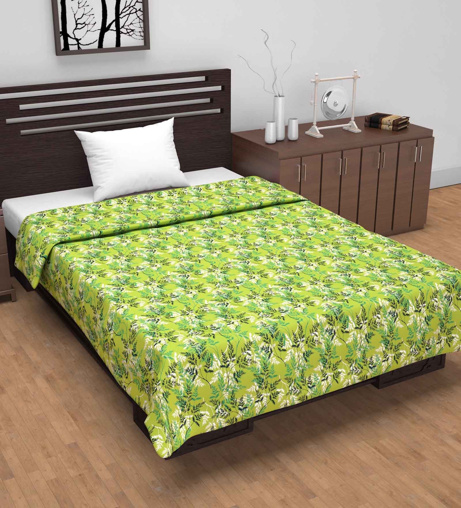 Green Cotton Floral 120 GSM Single Dohar
