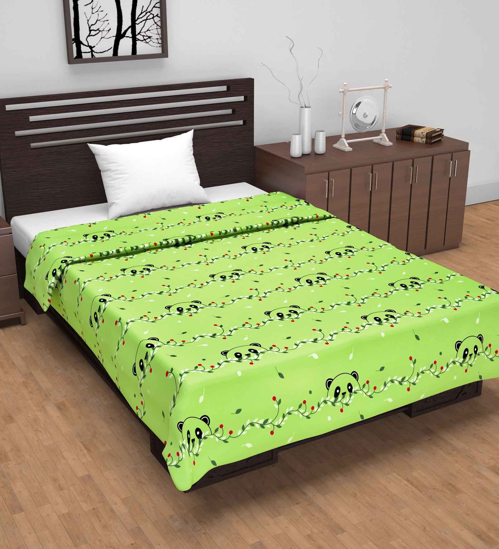 Green Cotton Floral 120 GSM Single Dohar