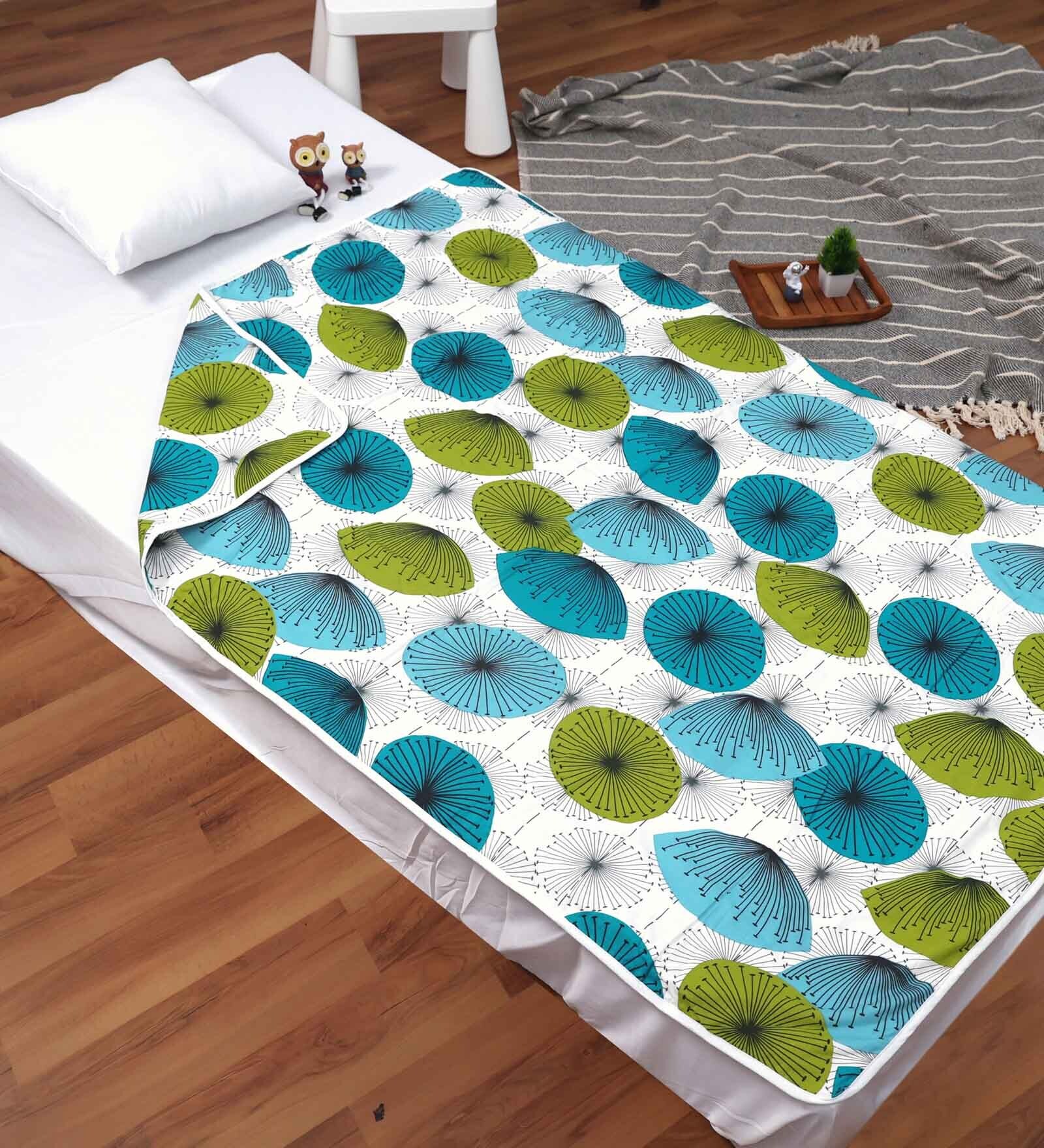 Blue Cotton Floral 120 GSM Single Kids Dohar