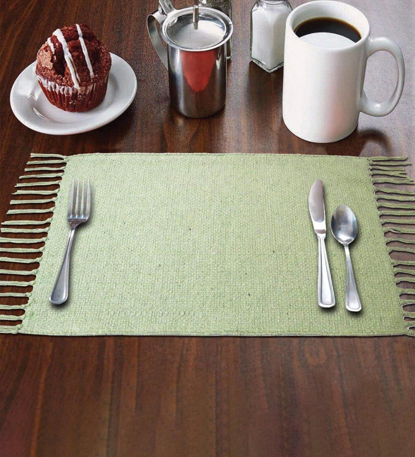 Gary (19x13) Green Cotton (Set of 4) Placemat