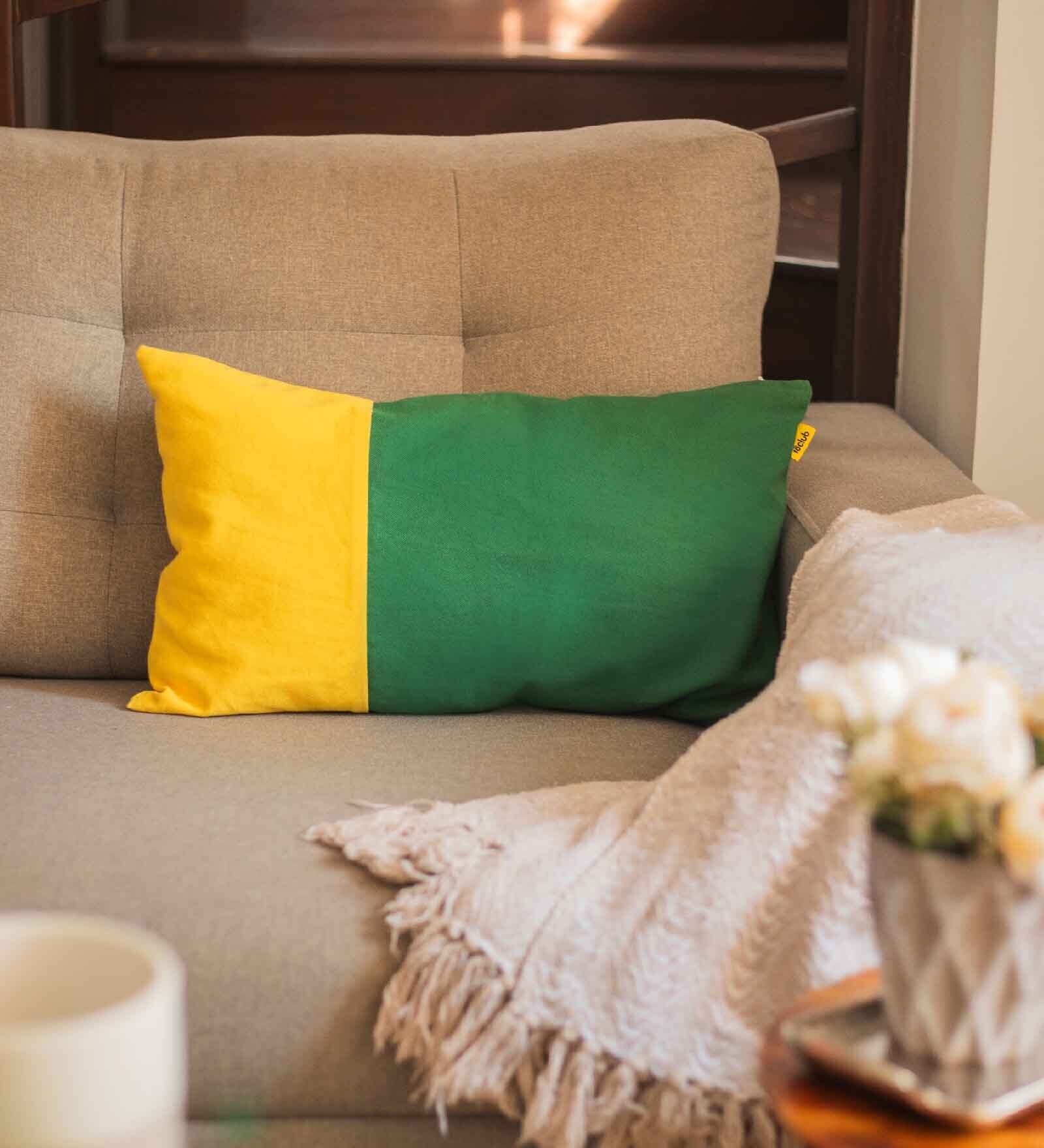 Green Cotton Solid 20x12 inches Cushion Covers (Pack of 2)