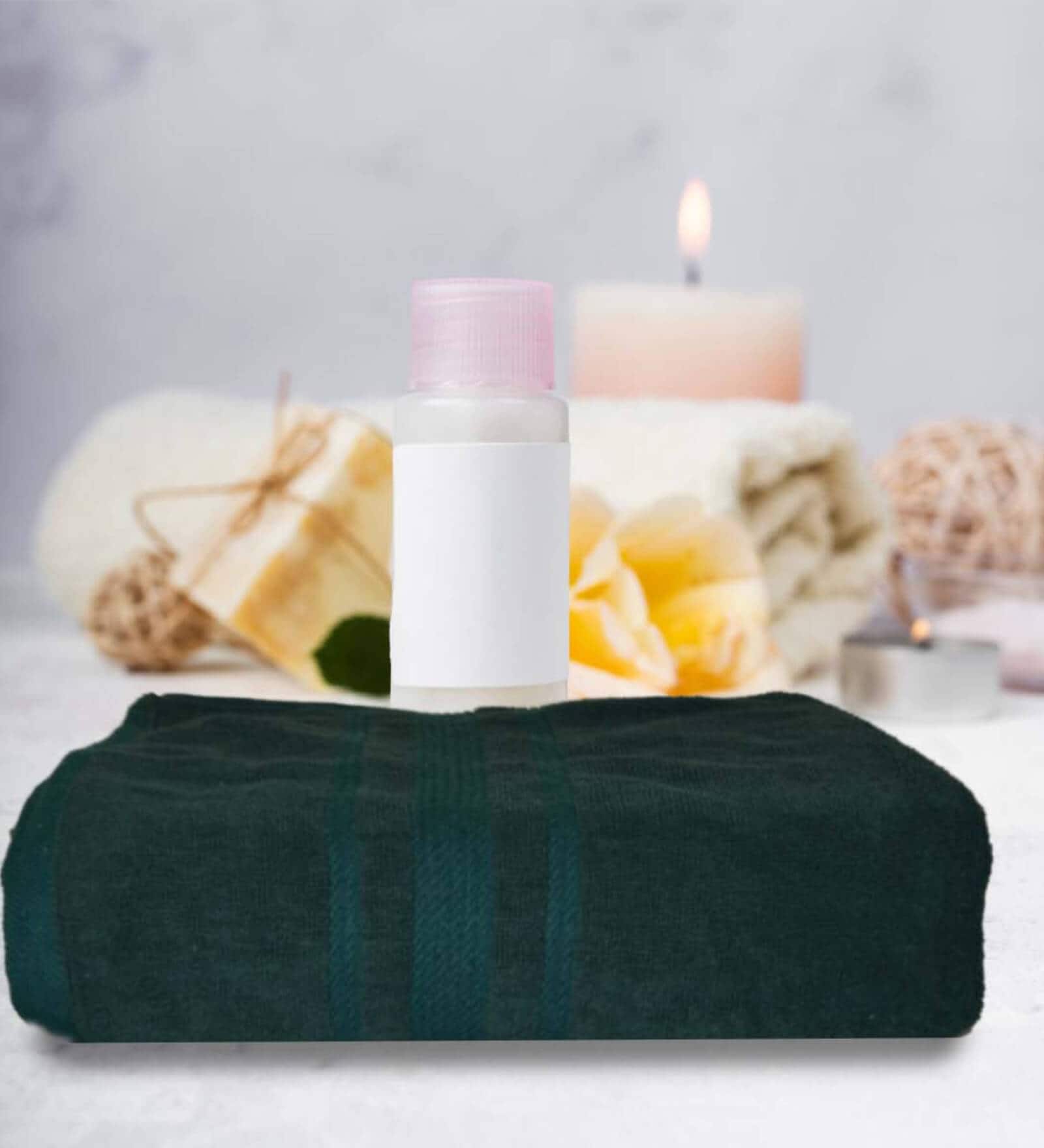 Sea Green Cotton Solid 500 GSM Bath Towels (1pc)