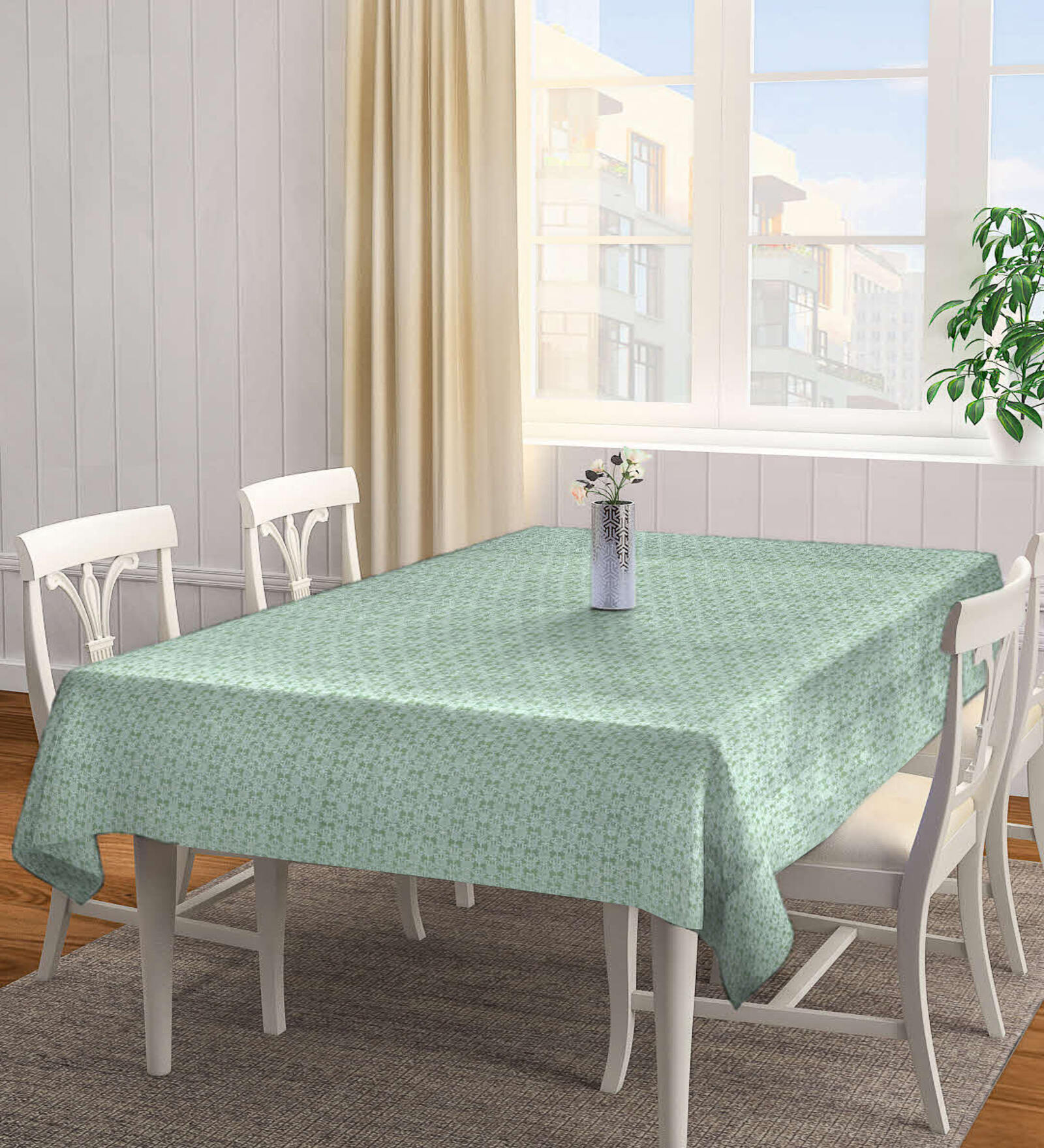 Buy Aria (72x52) Green Cotton Table Cloth at 70 OFF by Arrabi Pepperfry