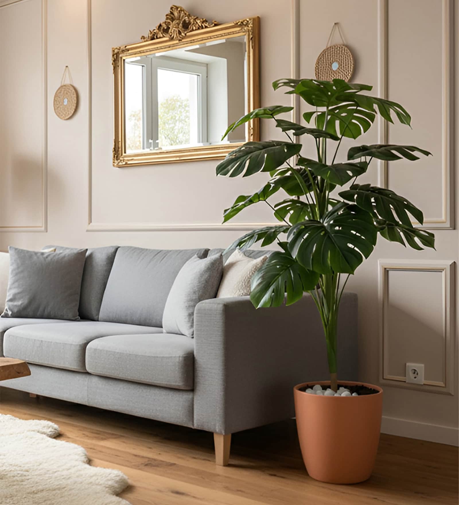 Green Dracaena Artificial Silk Plant Without Pot
