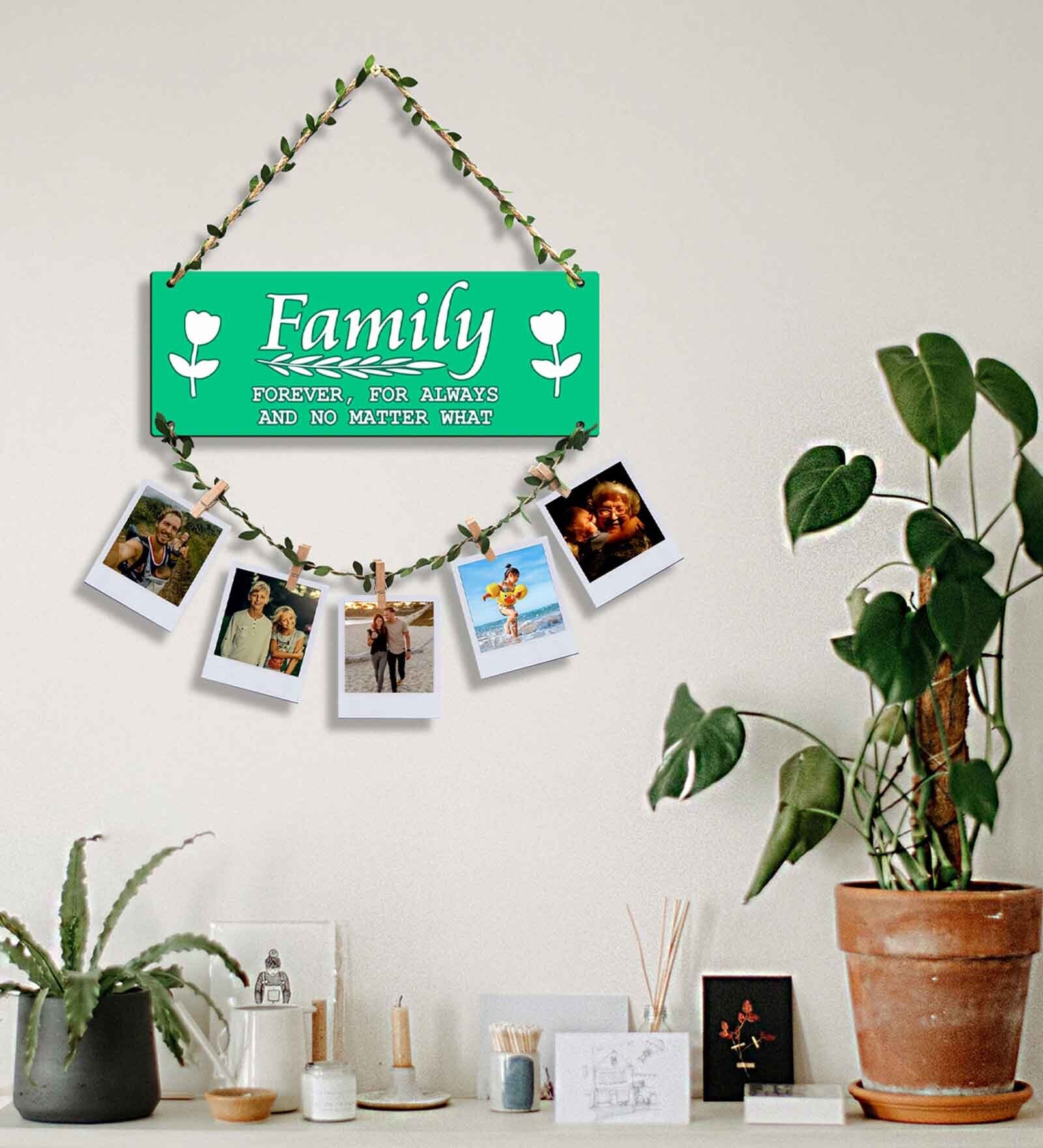 Green Engineered Wood Wall Hanging