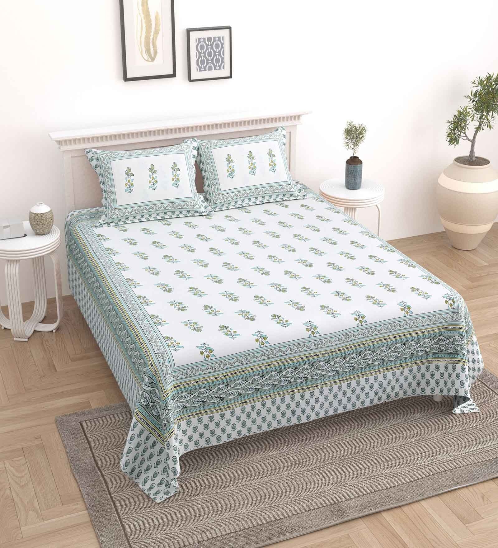 Grey Cotton Floral 150 GSM  Single reversible Reversible Bed Dohar