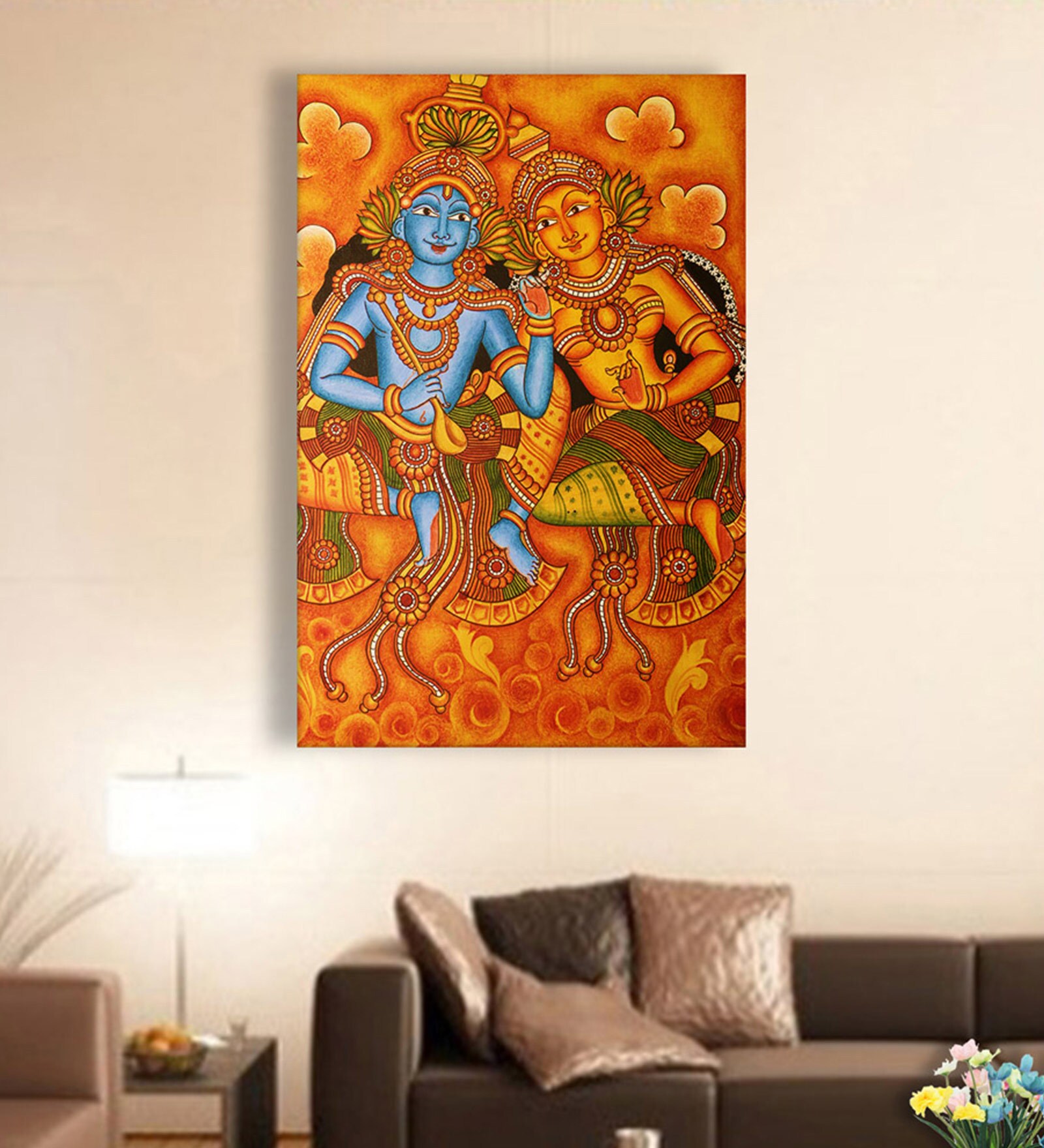 Spiritual In Green Canvas Framed Art Print (33 x 21 Inches)