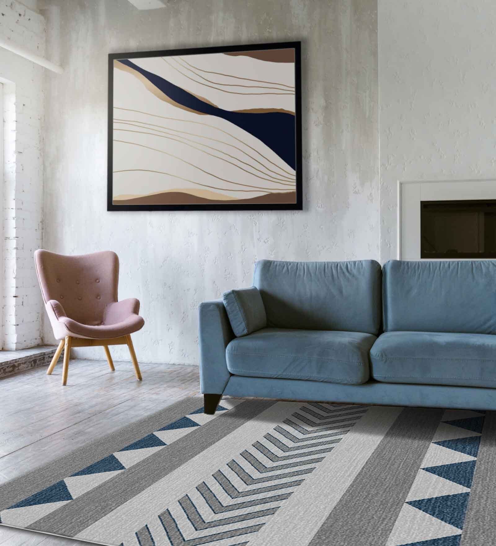 Green Geometrical Wool 4 ft x 6 ft Flatweave Carpet