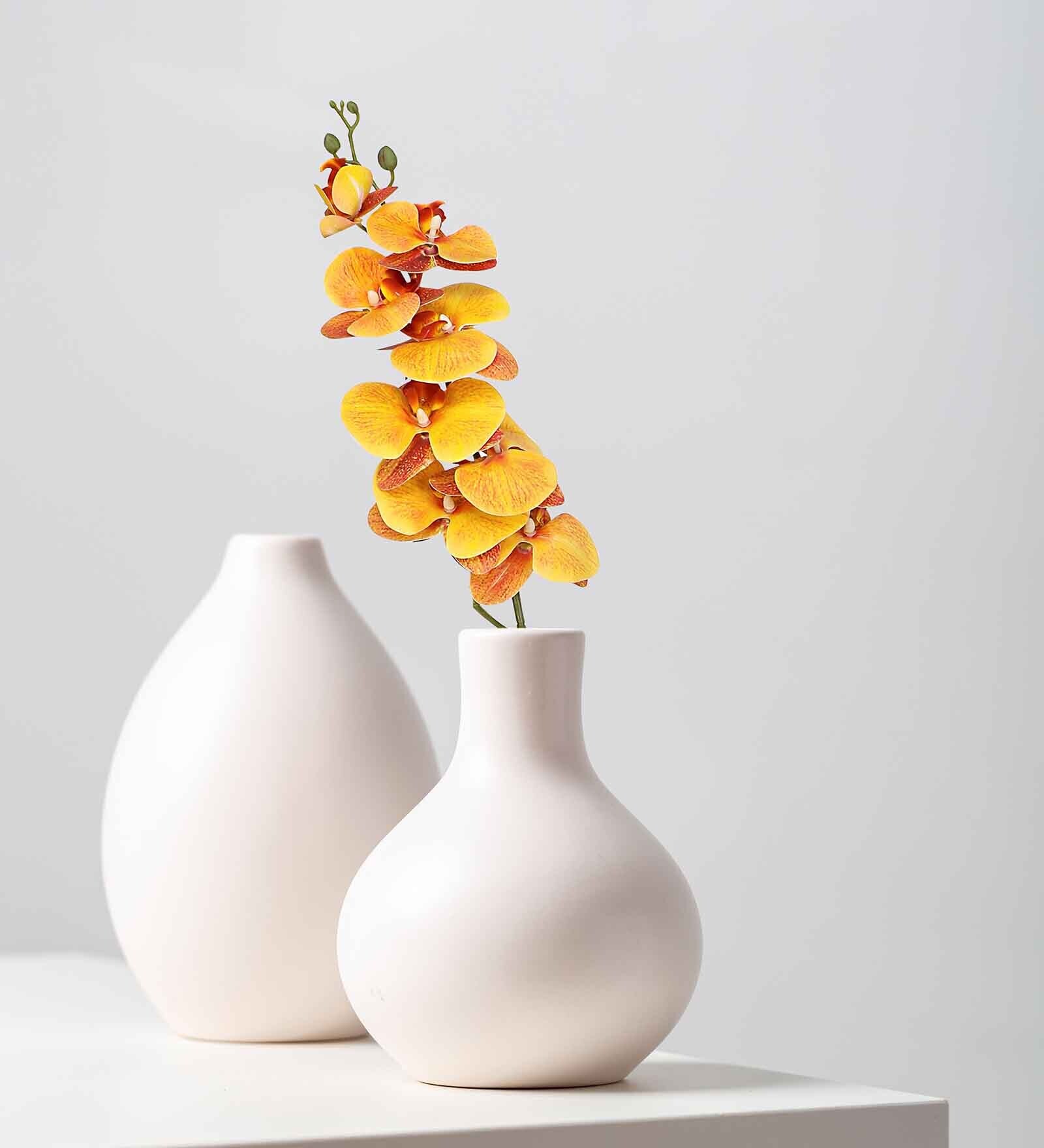 Orange & Green Plastic Artificial Flower