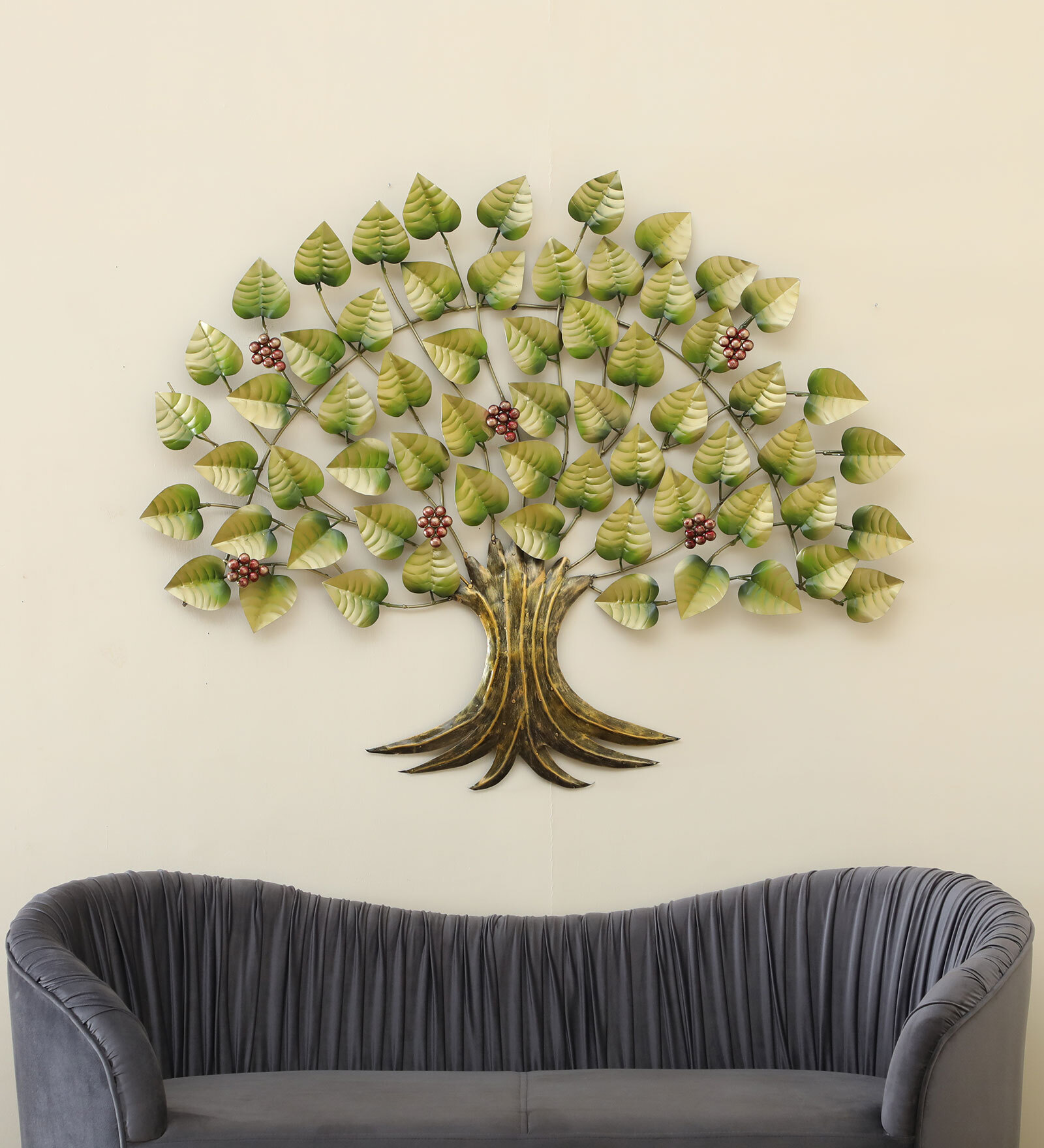 Green Iron Red Tree Of Life Wall Art