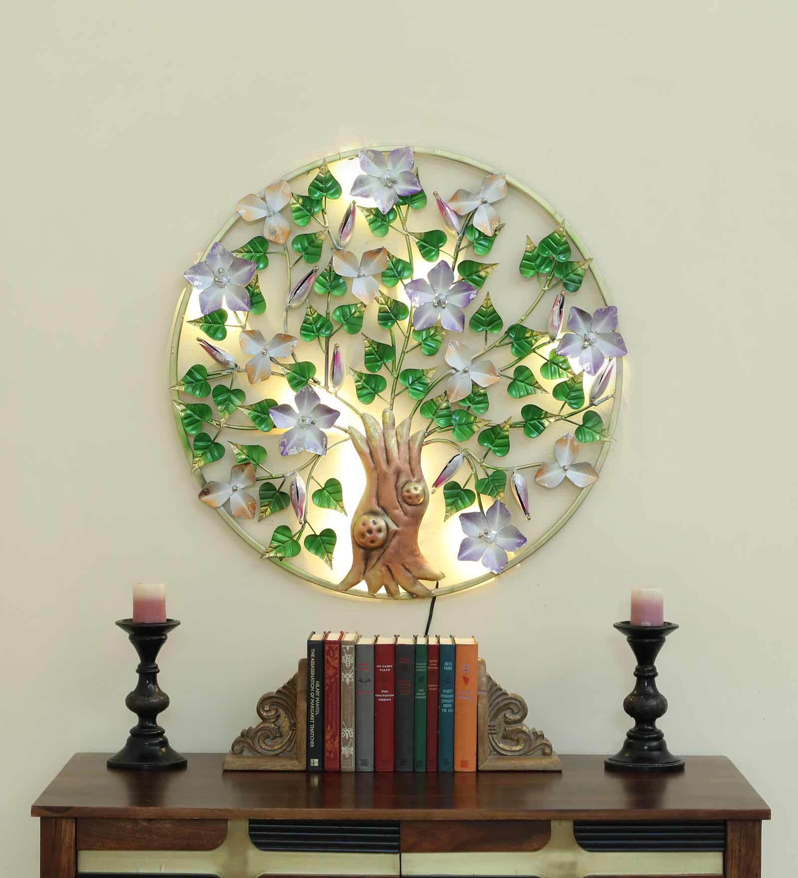 Green Iron Ring Flower Zara Metal Wall Art
