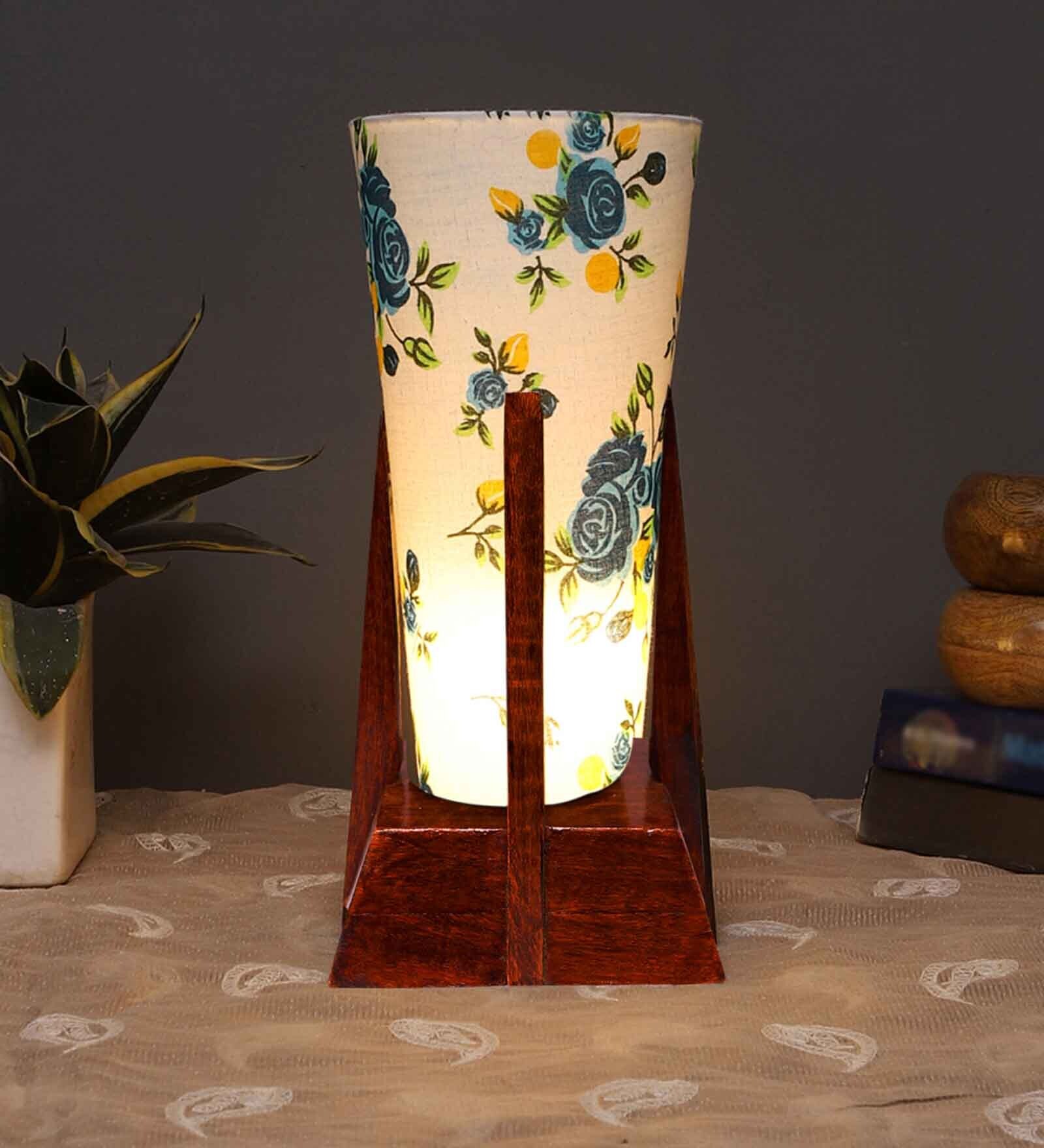 Green Jute Table Lamp With Wood Base Green Jute Table Lamp With Wood Base