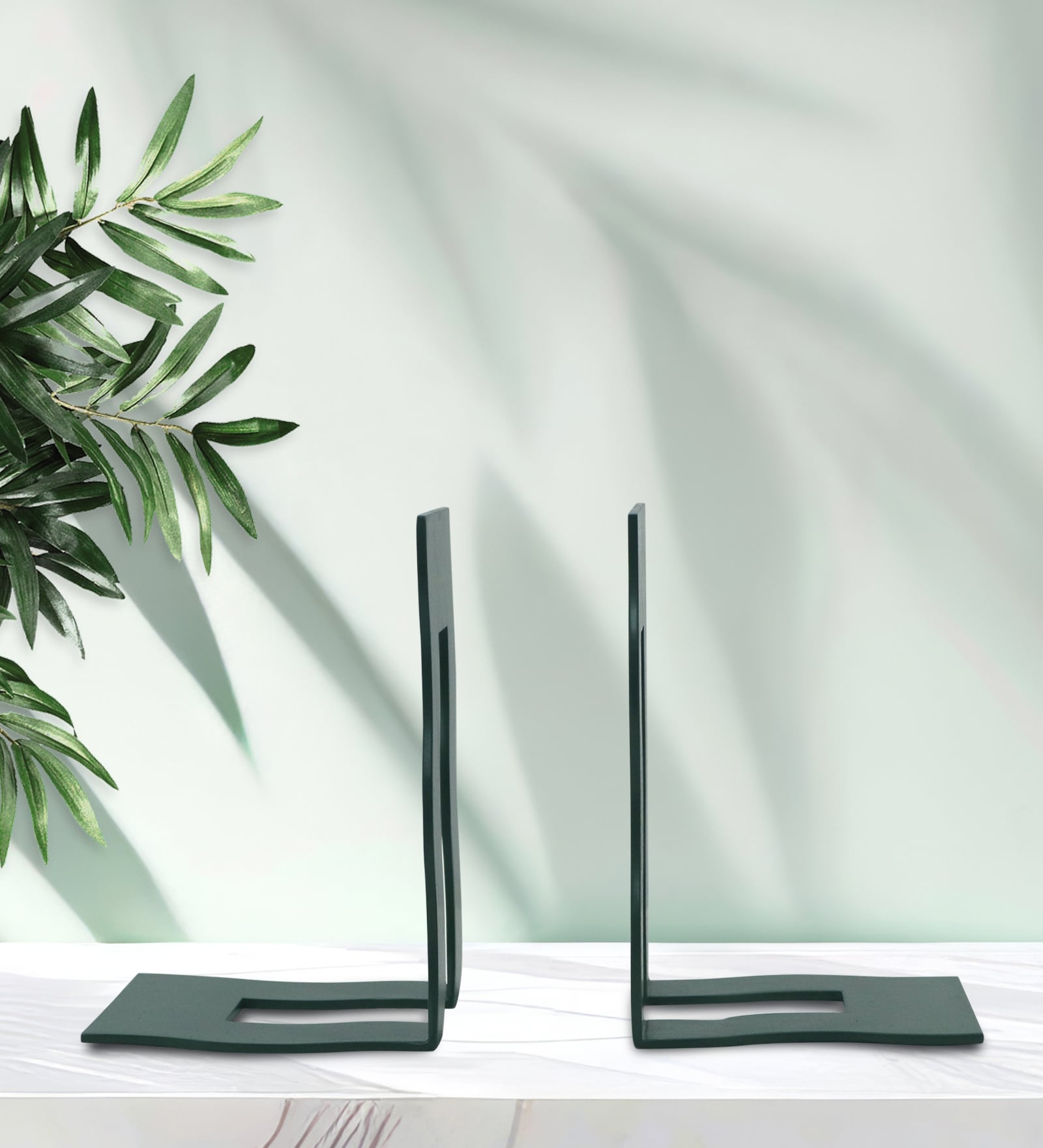 Green Metal Bookends