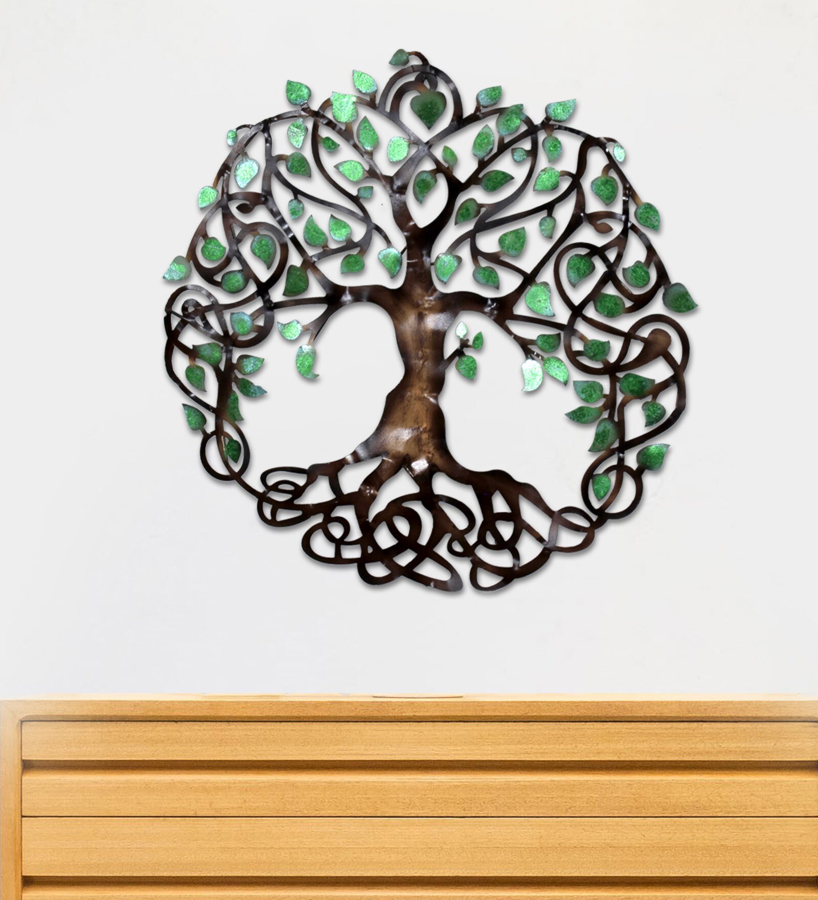 Buy Green Metal Small Tree Of Life Wall Art by Craftter Online Floral