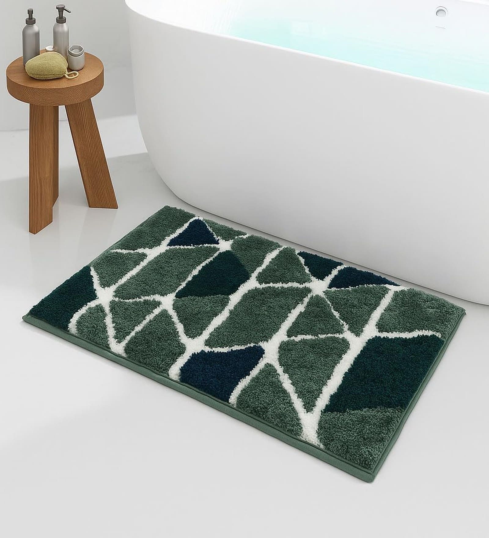 Green Microfiber 16x24 Inches Super Soft Bath Mat