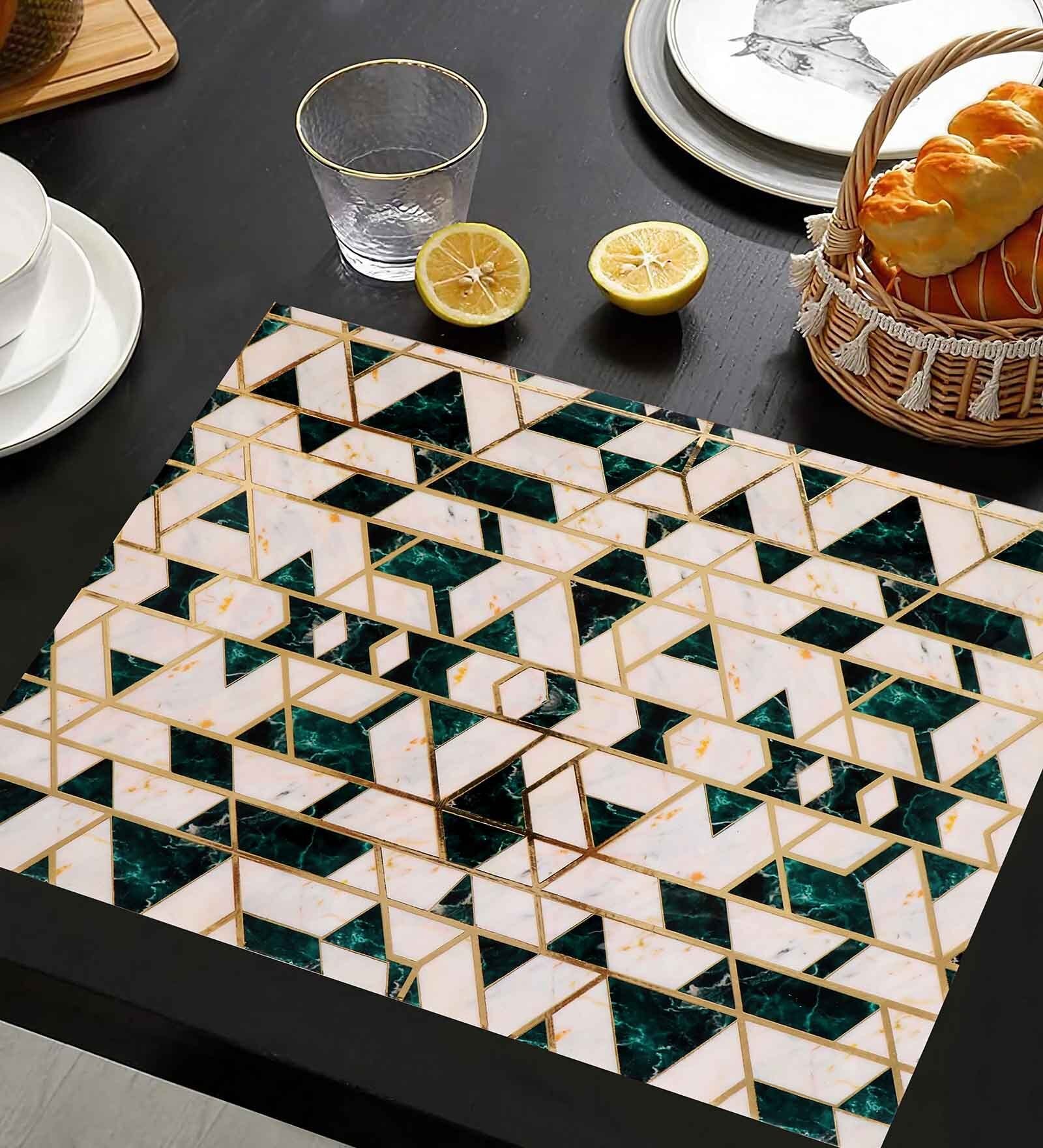 Green Multicolor (12 X 18 ) MDF Wood 1Pc Table Placemats