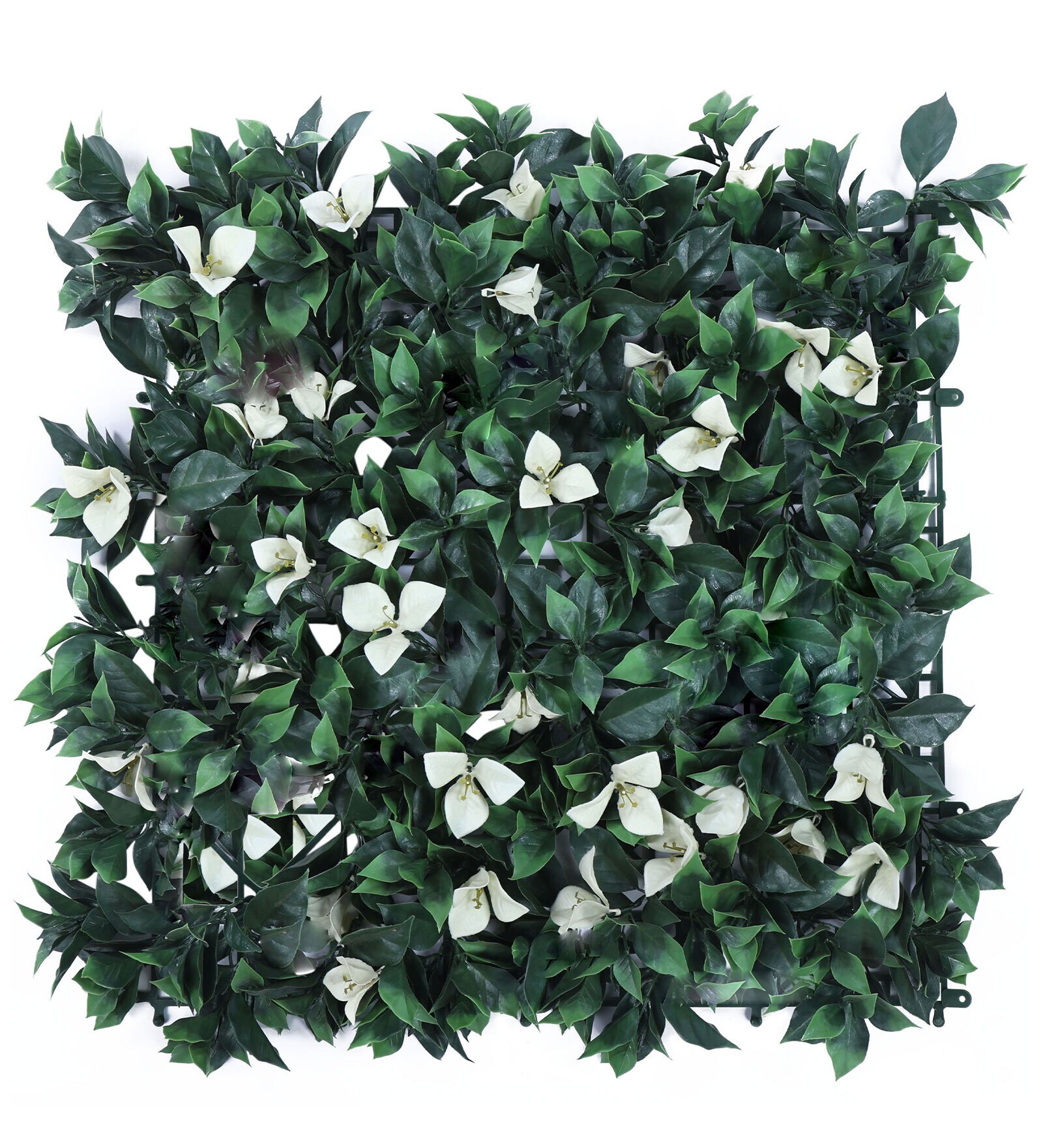 White & Green Leaves Nylon Decorative 40X40 Inches Artificial Grass