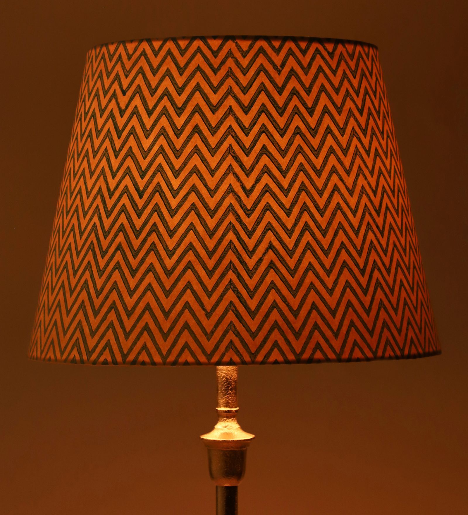 Aqua Chevrons 30cm Straight Empire Paper  Lampshade (Green)