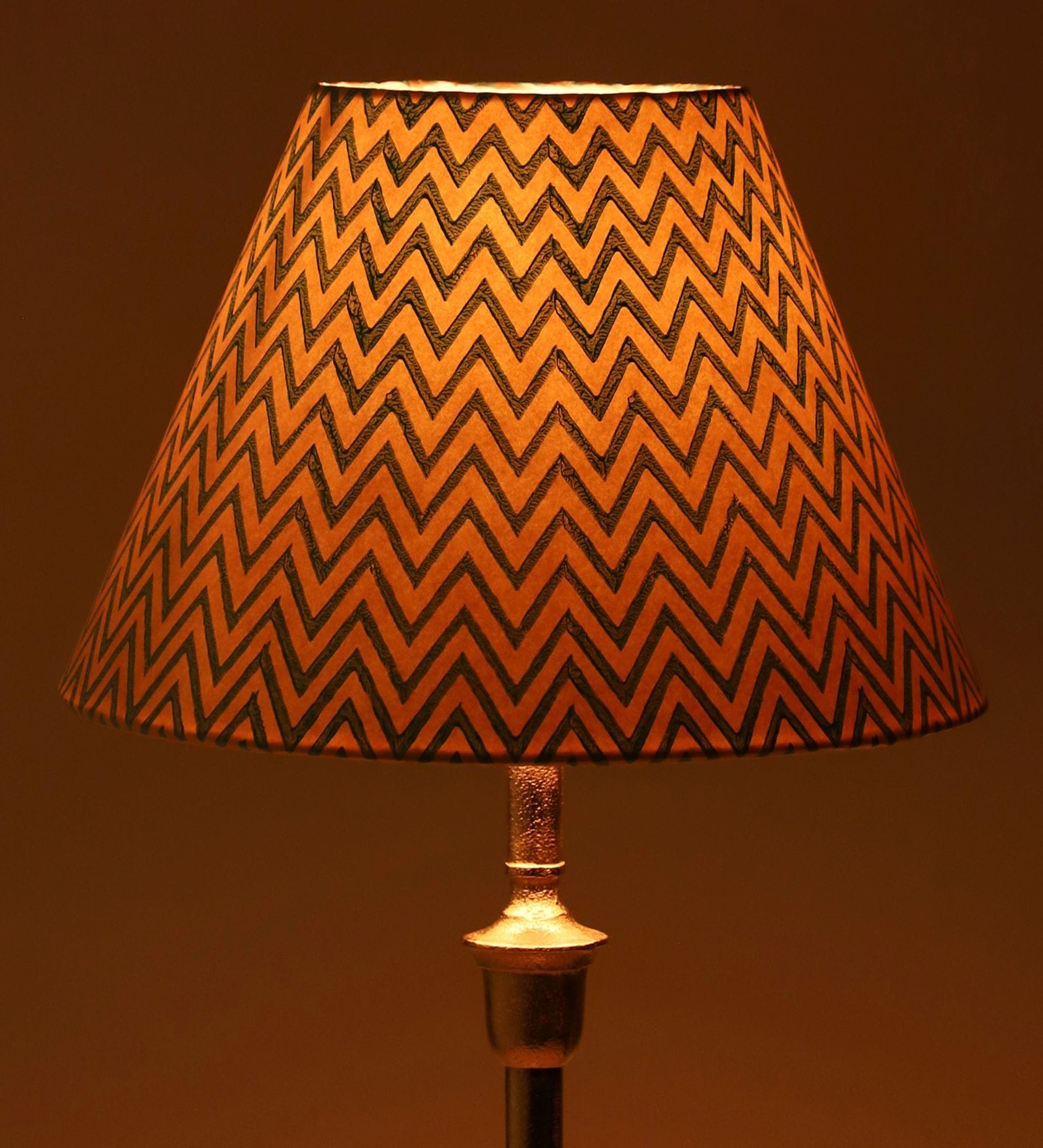 Aqua Chevrons 30cm Empire Paper  Lampshade (Green)