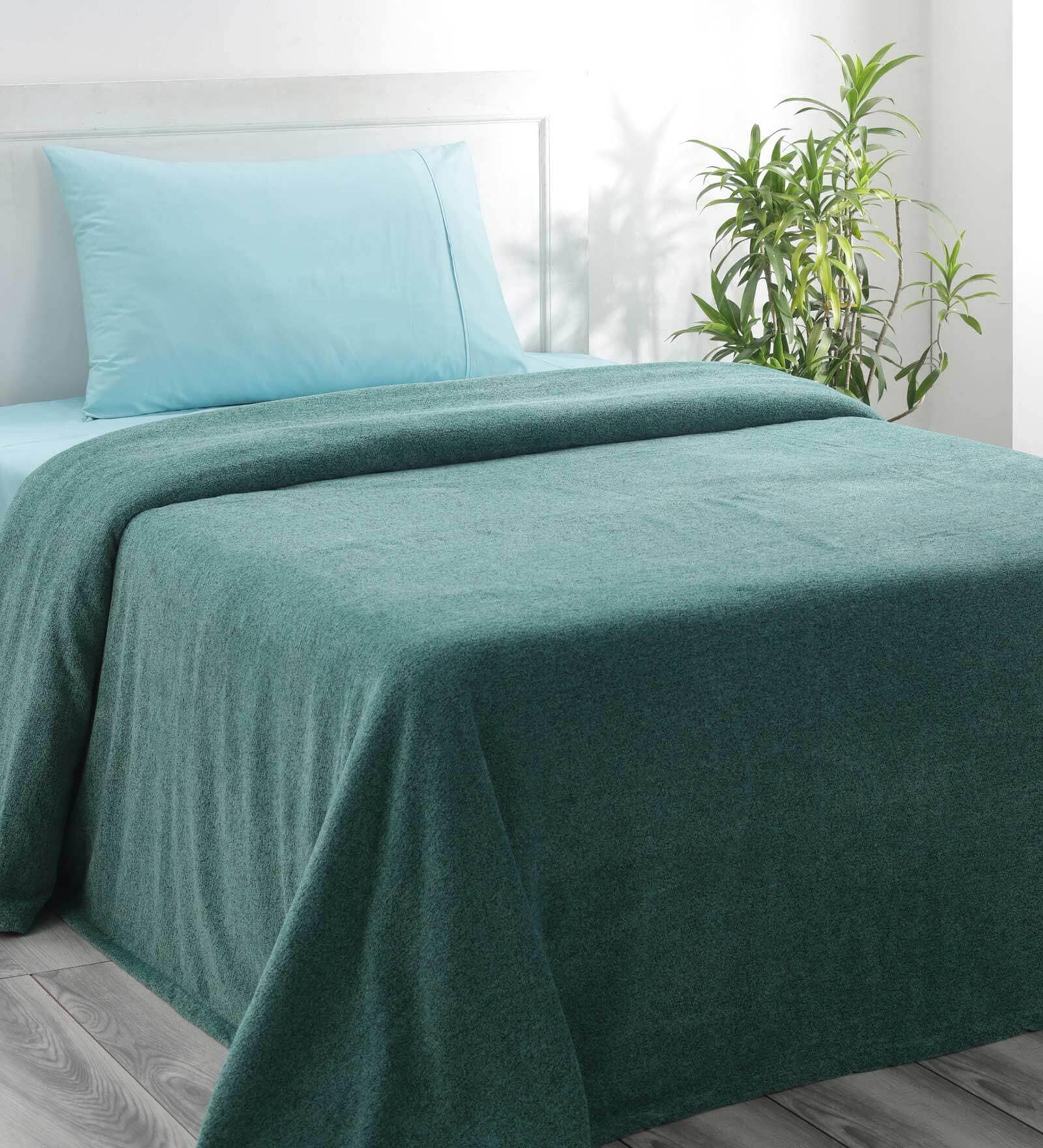 Green Solid 110 TC Cotton Single Bed Cover