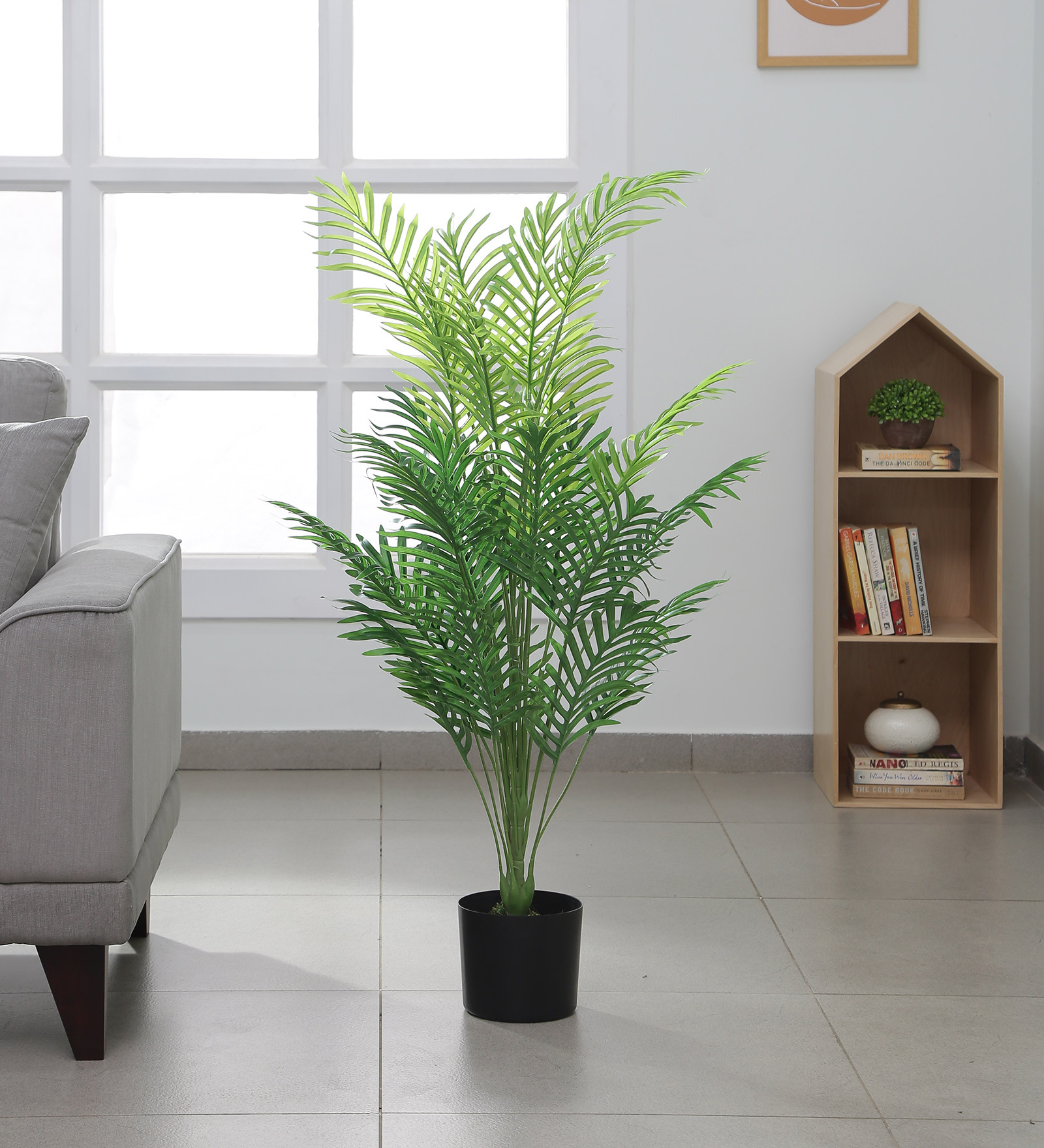 Green Plastic Artificial Plant With Pot