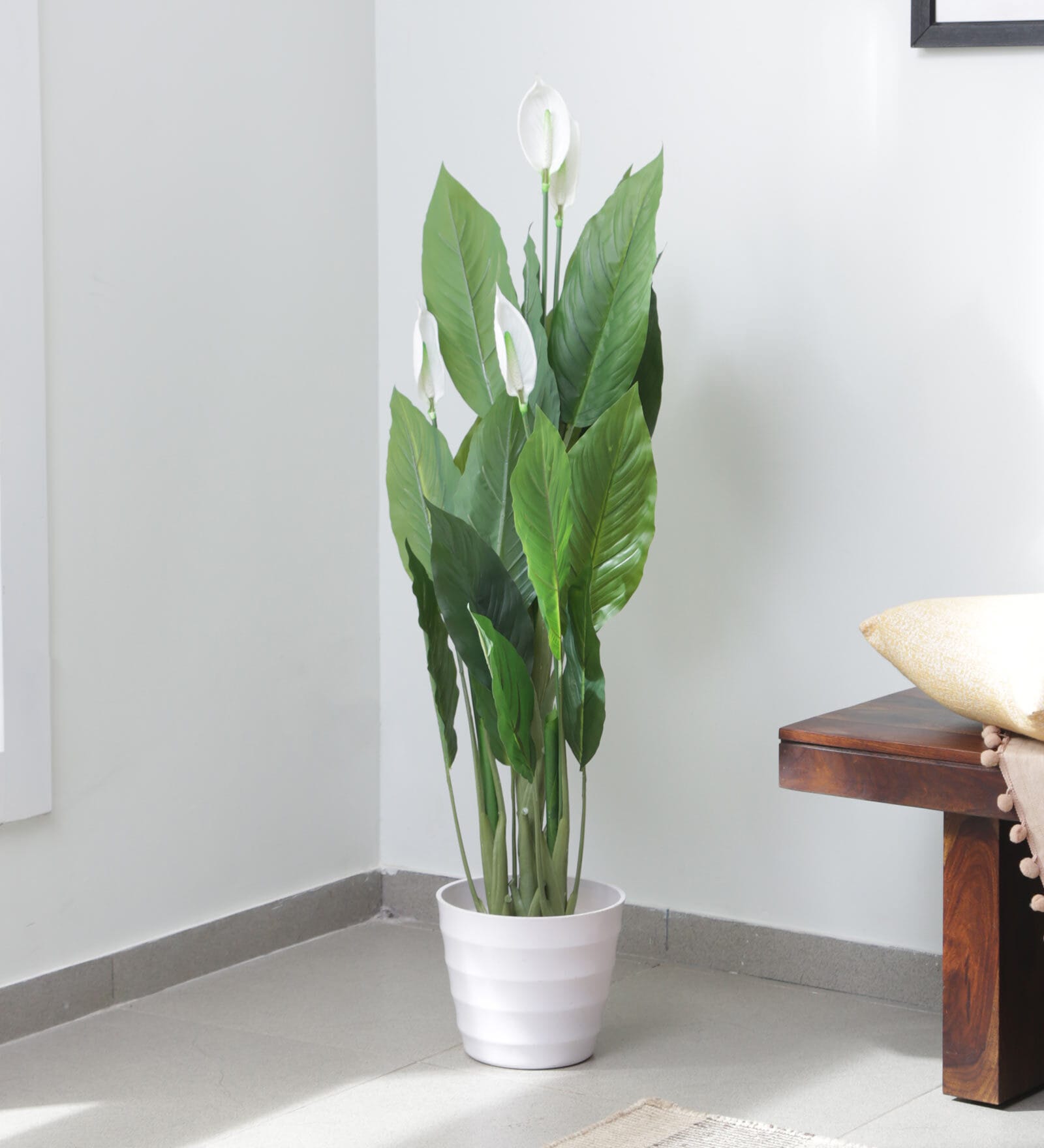 Plastic Green Spathe Artifical Without Pot Artificial Plants