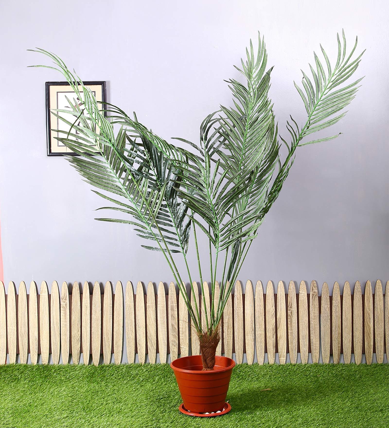 Green Polyester Artificial Palm Plant Without Pot