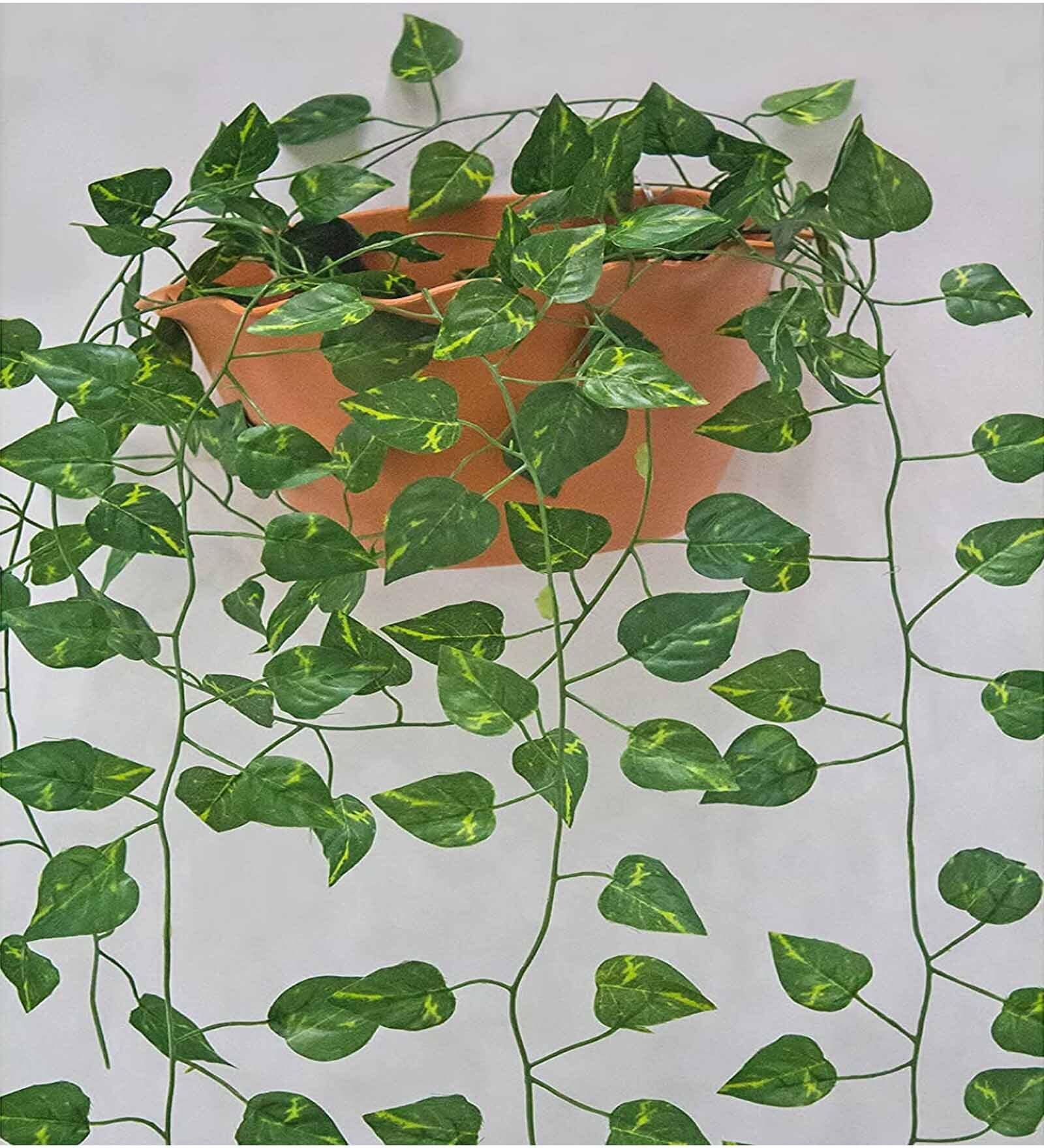 Polyester Green Small Leaves Pothos Creeper Without Pot Artificial Plants